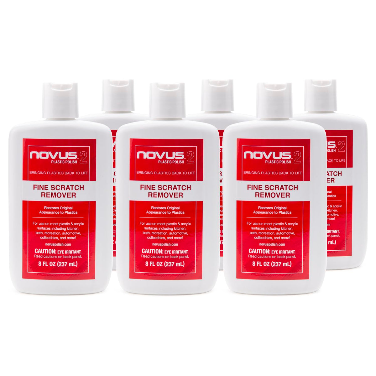Novus 7030 | Fine Scratch Remover #2 | 6 Pack, 8 Ounce Bottles