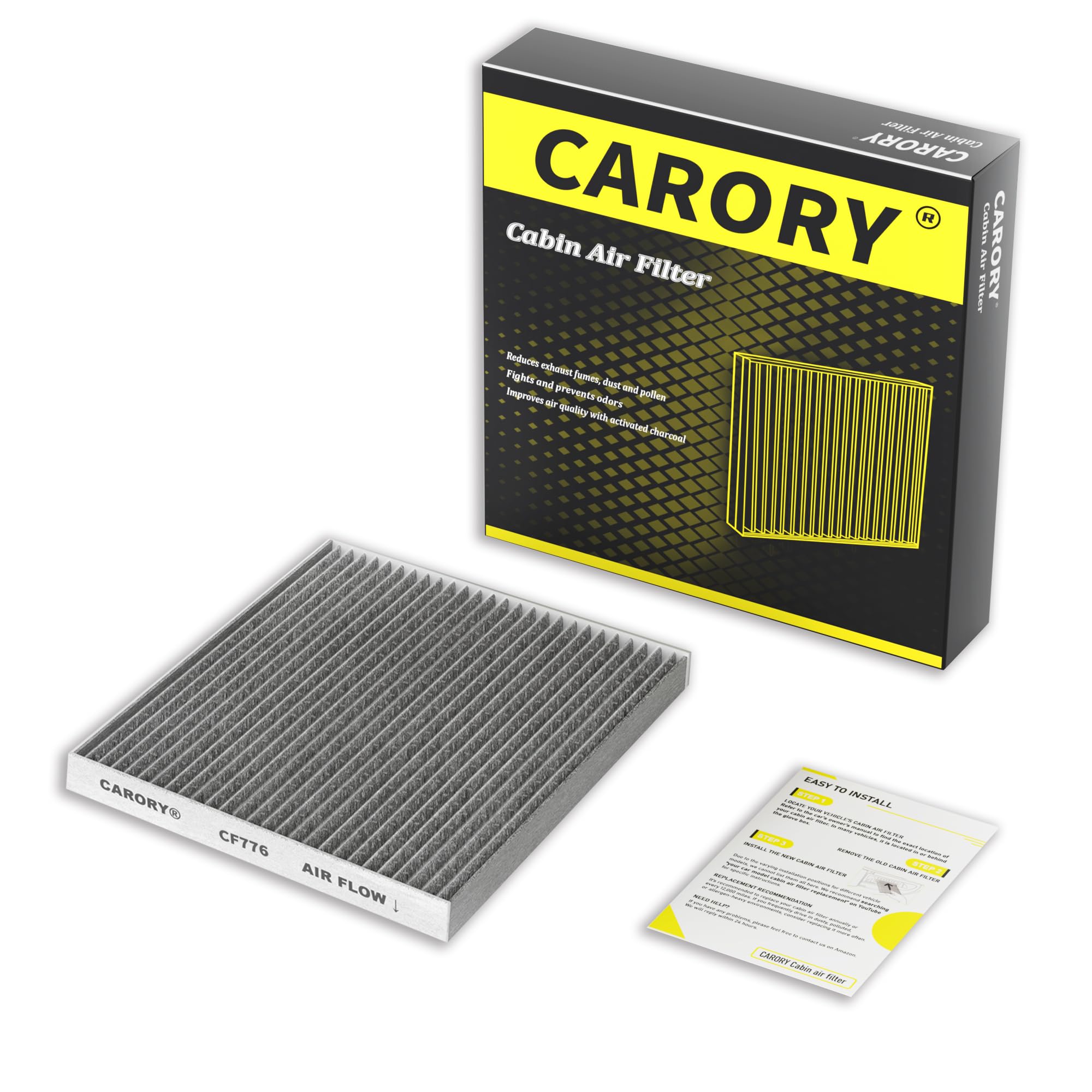 Carory Cabin Air Filter W/Activated Carbon For Select 2013-2020 Nissan, Infiniti Models - Altima, Maxima, Murano, Pathfinder, Jx
