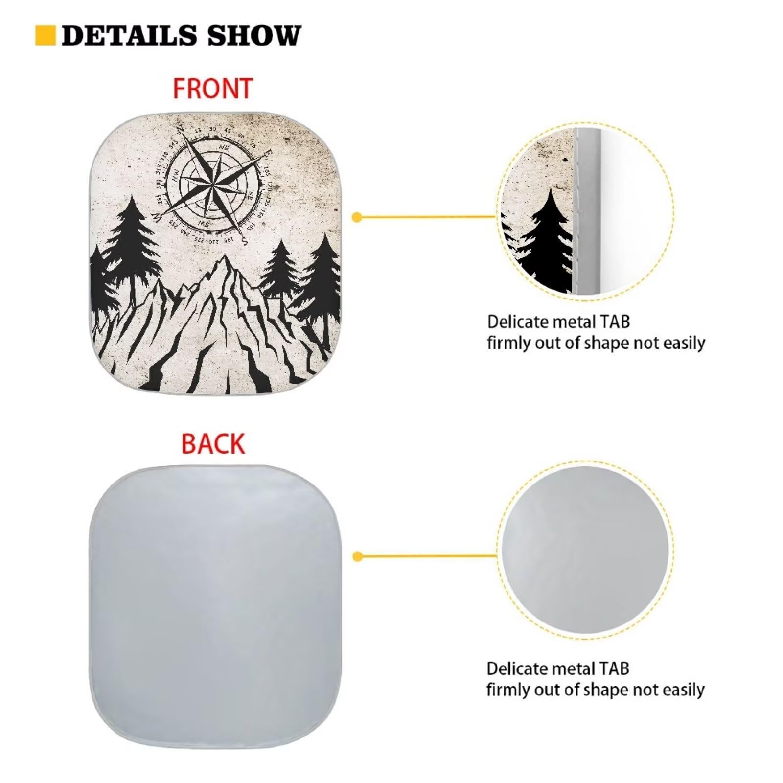 Renewold Compass Front Window Sun Visor Automotive Windshield Sunshade Summer Outdoor Car Window Shade For Most Sedans Van Suv T