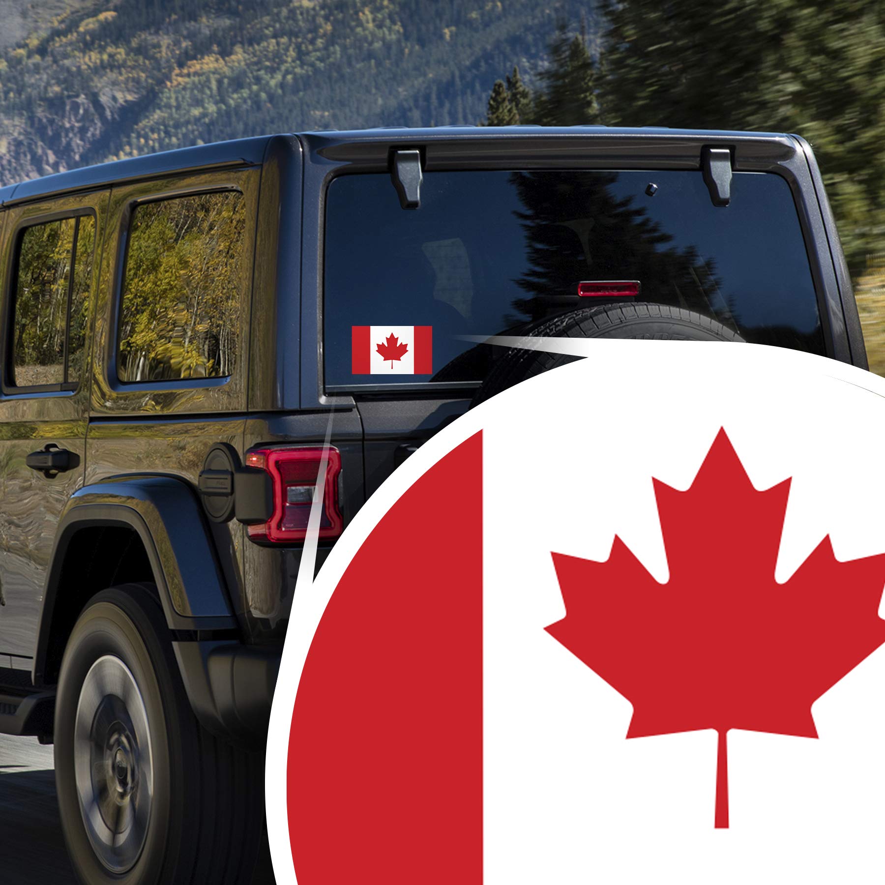 2-Pack Canada Flag Decal Stickers | Official Flag of Canada Stickers | 5-Inches by 3-Inches | Premium Quality Vinyl | PD400