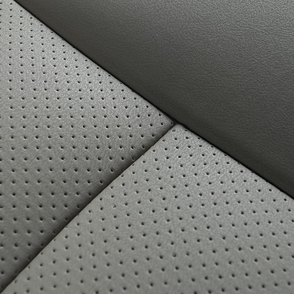 1Pcs Luxury Car Seat Backrest Protector Cover Car Interior Pu Leather Car Seat Cover Universal Anti-Slip Seat Cover(Dark Grey Backrest)