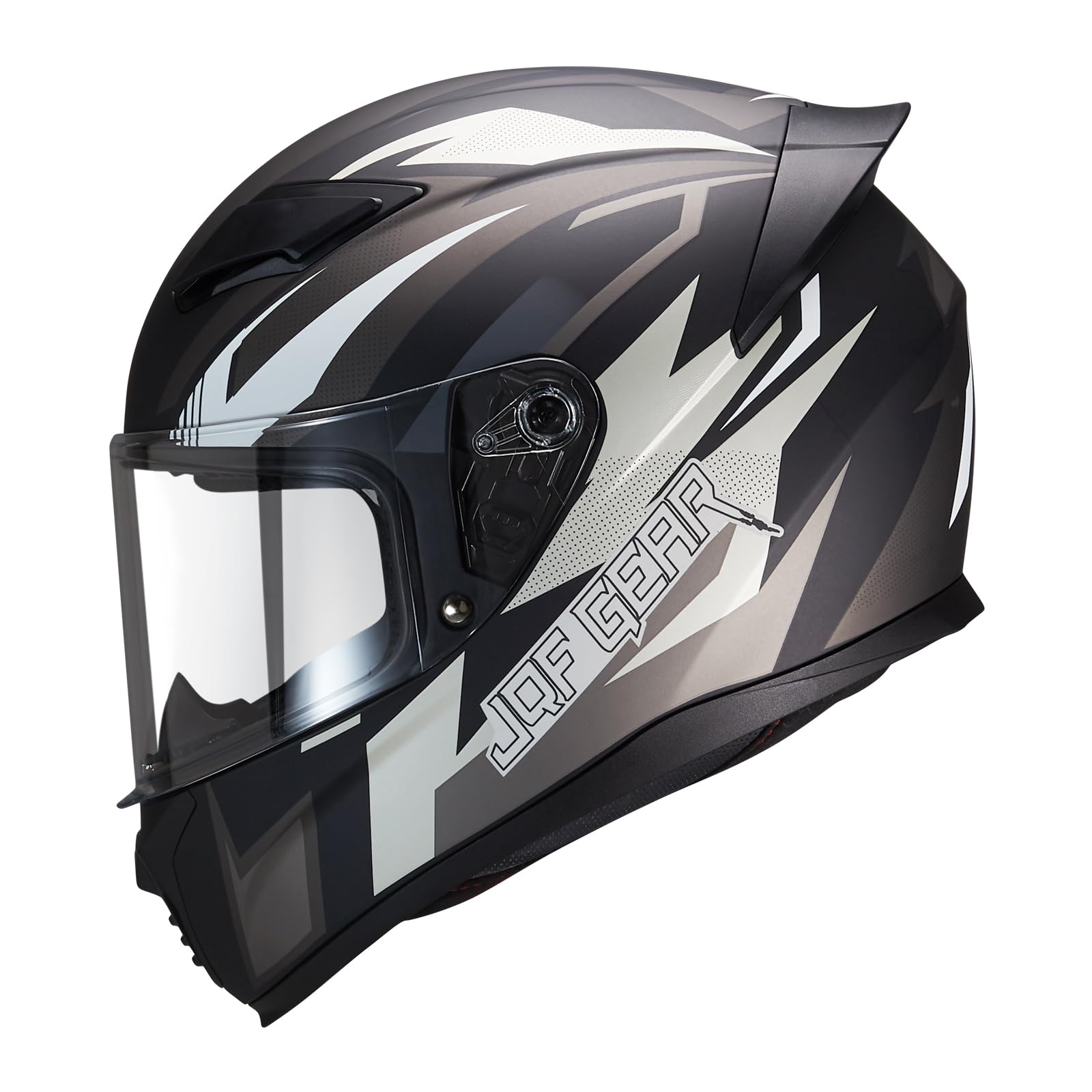 Jqf Gear Full Face Motorcycle Helmet Ws-607 Dot Approved Motorbike Racing Street Bike Helmets For Adults With Visor (Gray Ash, L