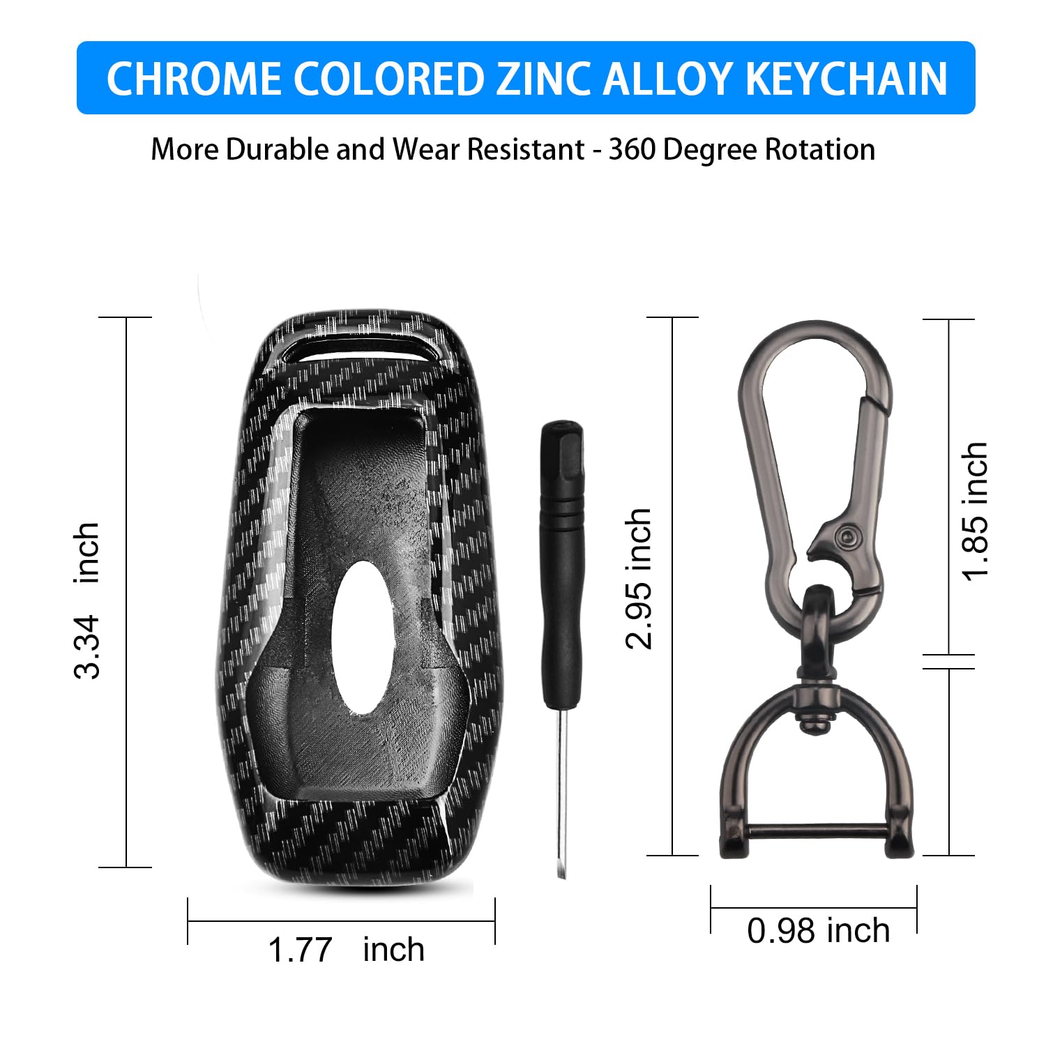 Qbuc For Ford Key Fob Cover,Carbon Fiber Car Key Case Protector With Keychain Compatible With With Ford Fusion F-150 Edge Explor