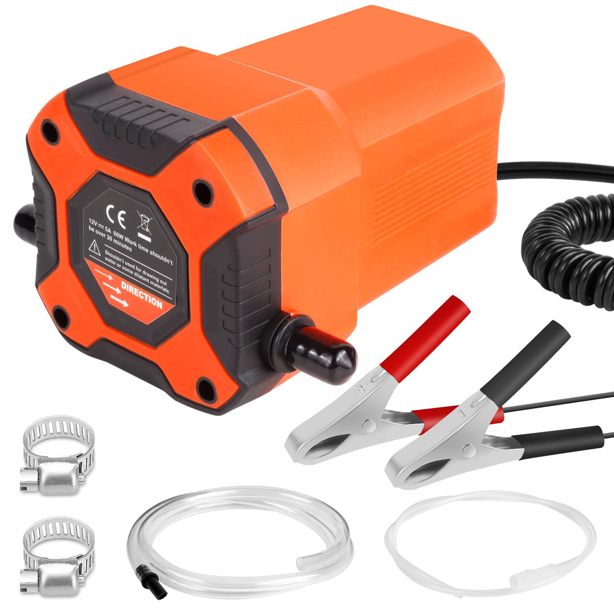 Oil Transfer Pump Extractor, Electric Oil Pump Fast Oil Change Transmission Fluid Extractor Pump (Orange)