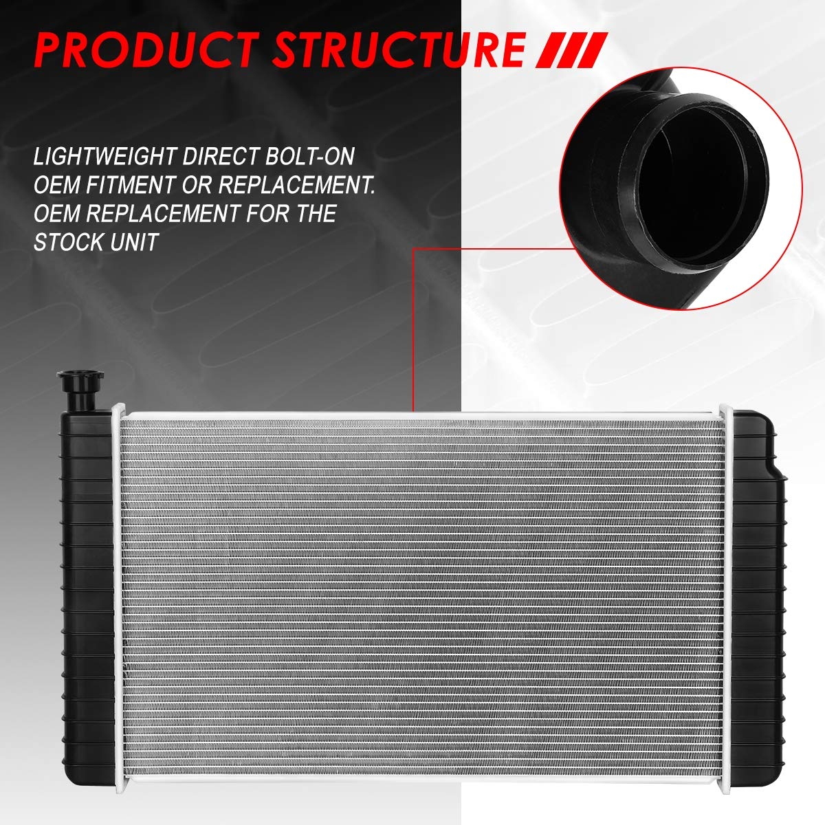 Auto Dynasty Radiator Compatible With 1996-1999 Chevy Gmc C/K 1500 2500 4.3L 5.0L At, Dpi 1790 Factory Style 1-Row Cooling Radia