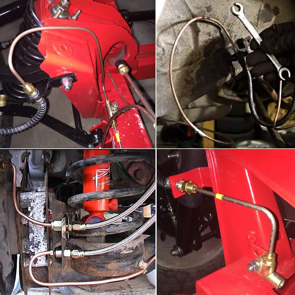 Muhize 3/16 Brake Line Fittings - Premium 18 Pcs 3/8' 24 Threads Brake Fittings Assortment For 3/16' Tube (6 Unions, 12 Nuts)