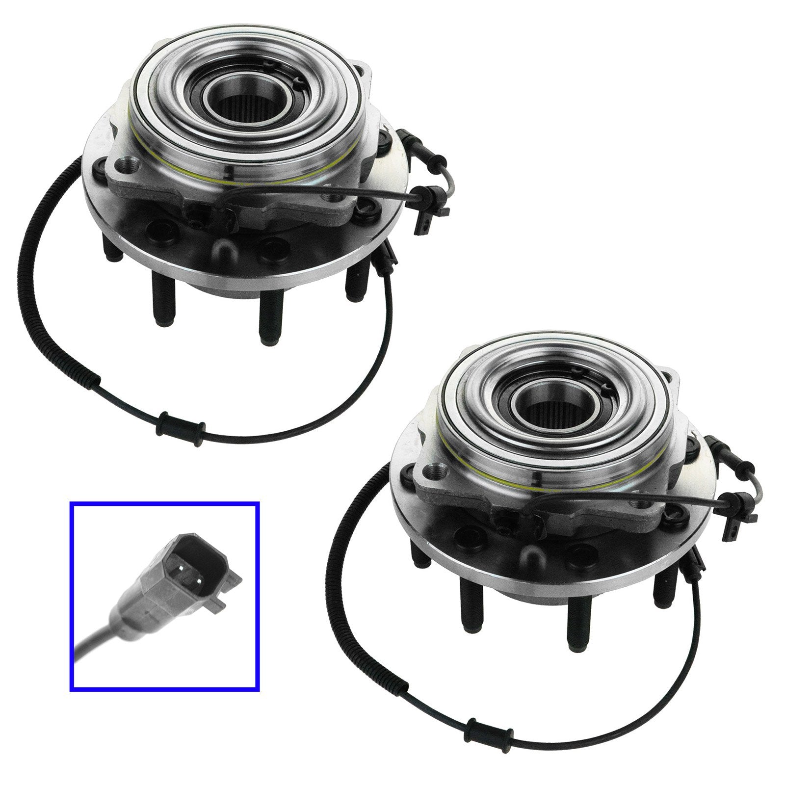 Trq Front Wheel Hub Bearings Assembly Set Compatible With 2011-2016 Ford F-250 Super Duty F-350 Super Duty
