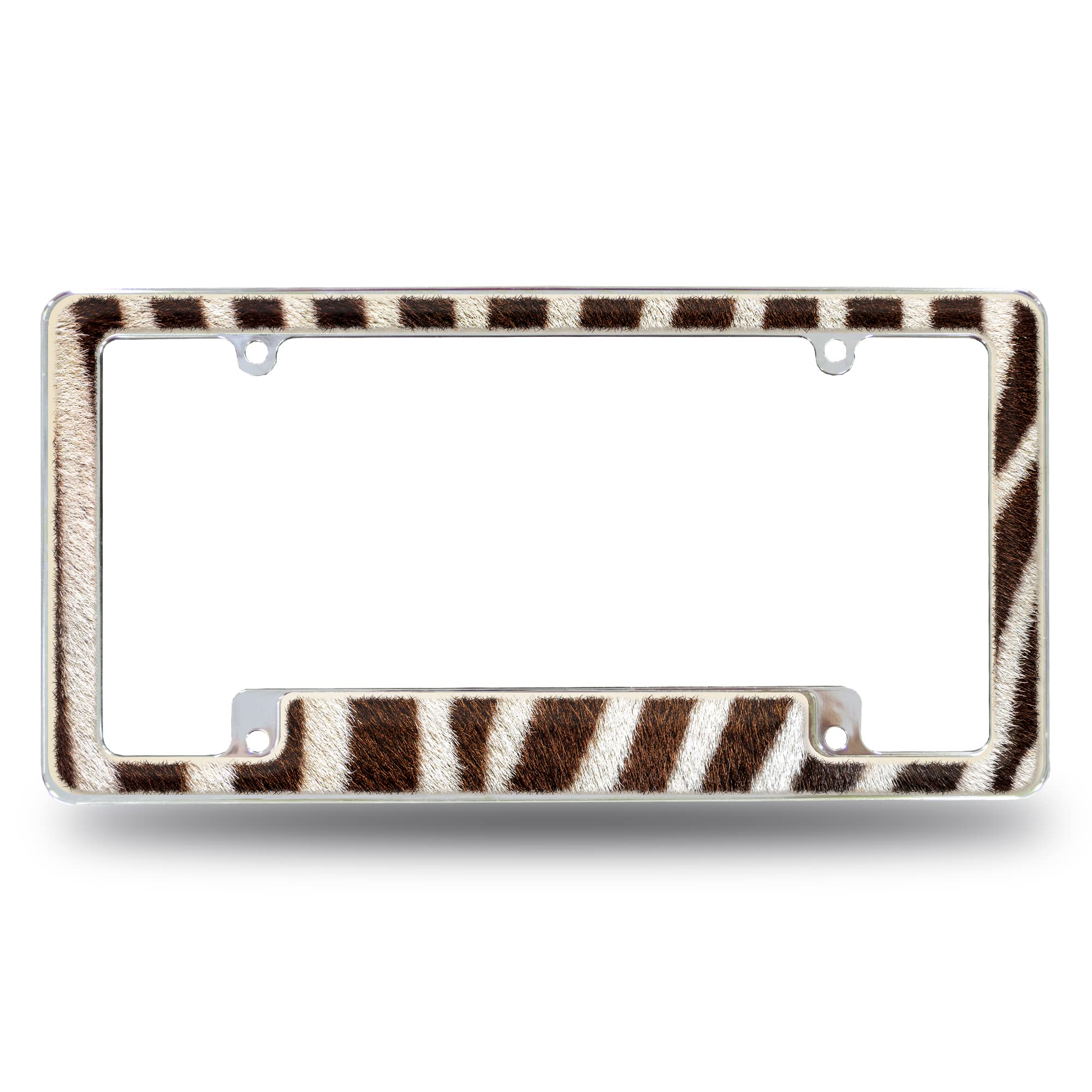 Rico Industries Zebra All Over Automotive License Plate Frame for Car/Truck/SUV (12 x 6)