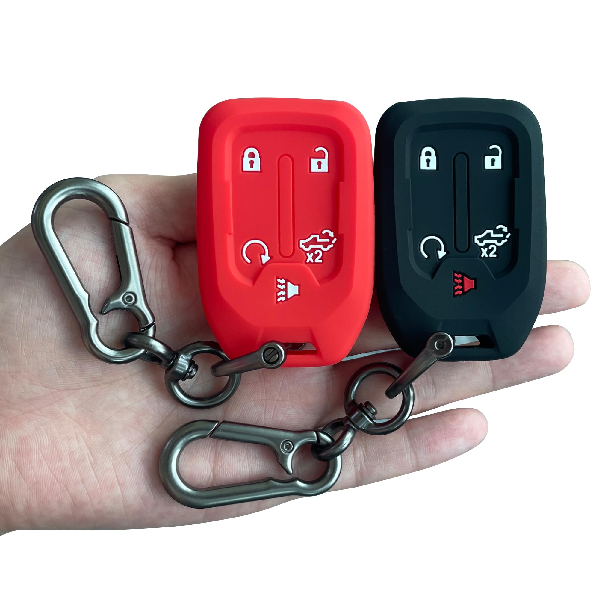 Tandrive 2Pcs Silicone Smart Key Fob Case Cover For 2023 2022 2021 2020 2019 Chevy Silverado And Gmc Sierra 1500 2500Hd 3500Hd, 