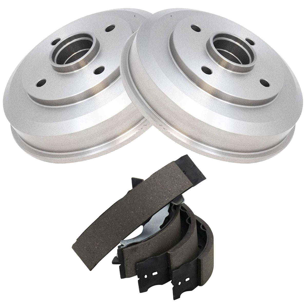 TRQ Rear Brake Drum & Shoe Kit Compatible with 00-08 Ford Focus
