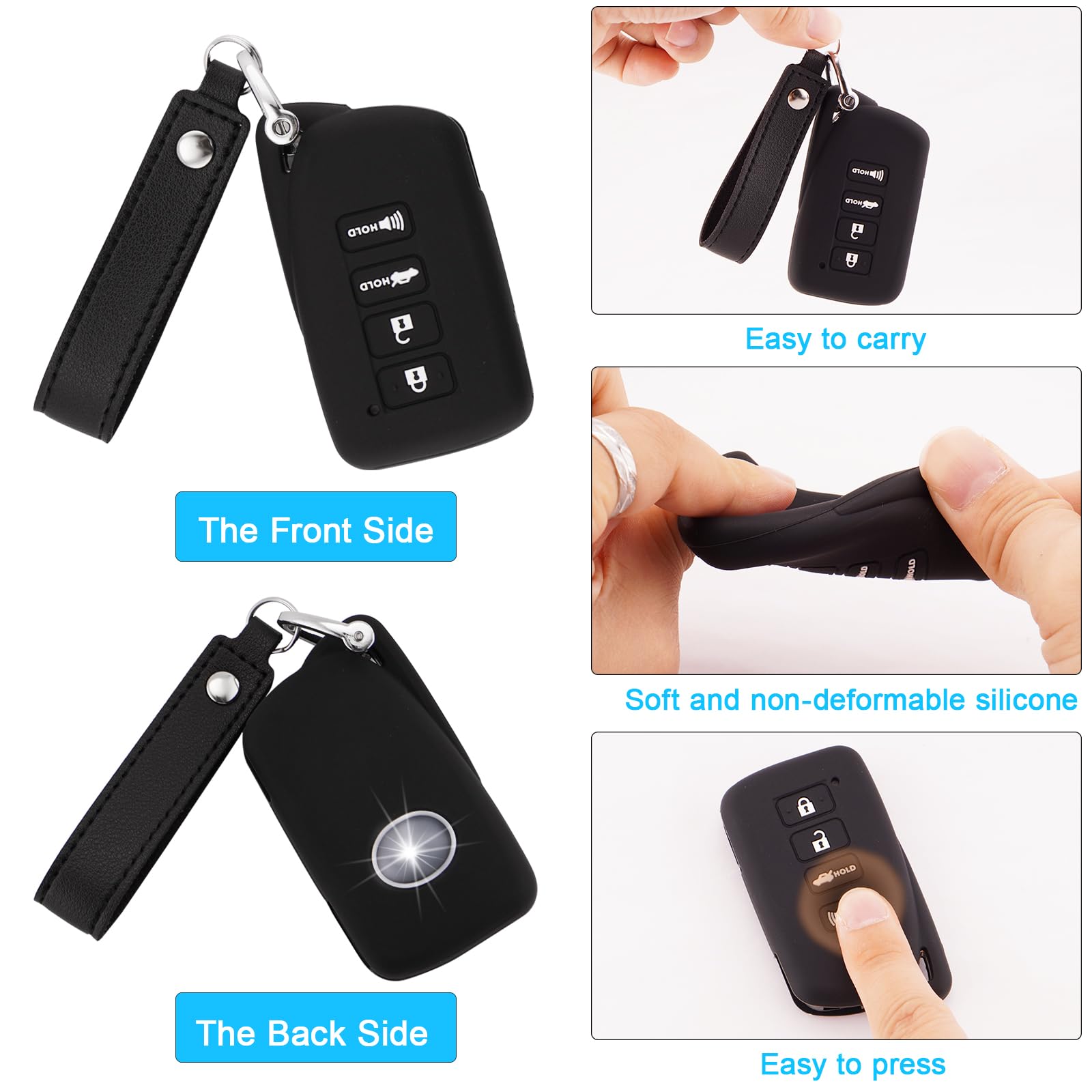 Koaudb Silicone Rubber Key Fob Cover Compatible With Lexus Rx Es Gs Ls Nx Rs Gx Lx Rc Lc Is 2 3 4 Buttons Smart Car Key Fob Case