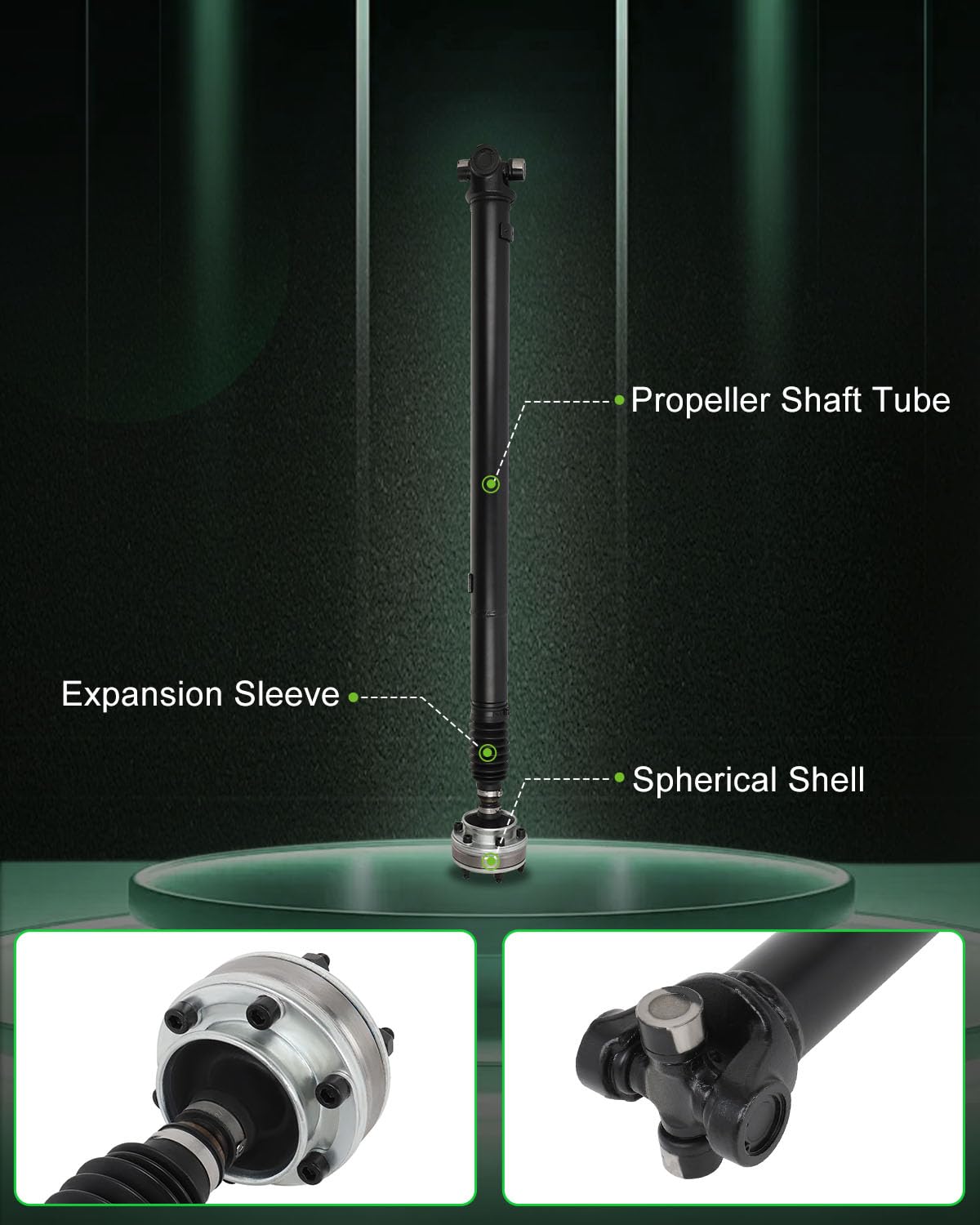 Scitoo 33.50'' Front Drive Shaft Assembly Propeller Shaft Compatible For Jeep Grand Cherokee 4.0L 2002-2004 52105884Aa 65-9767 6