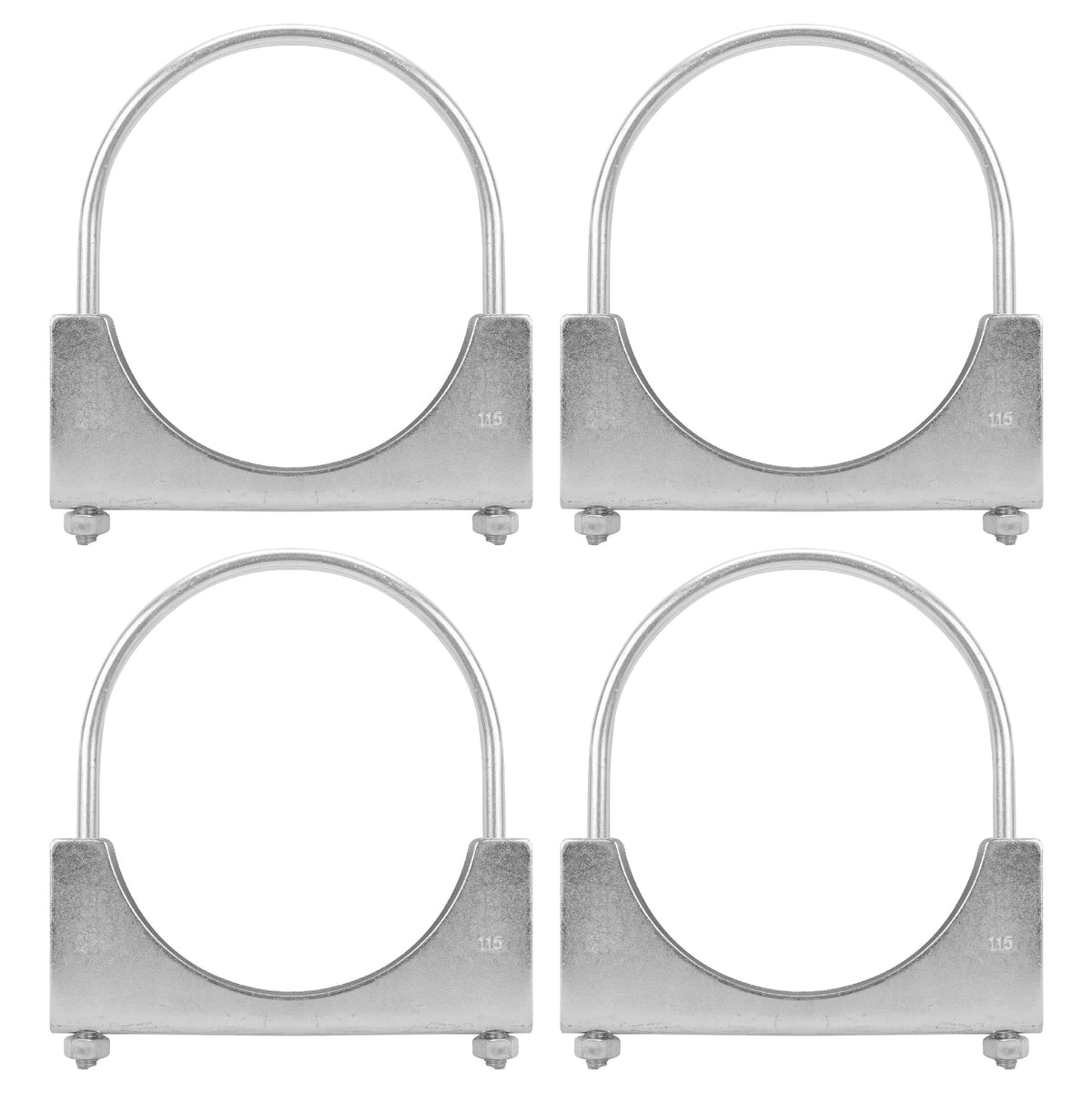Batoneco 4.5'' U Bolt Clamp, Muffler Exhaust Clamps,4-1/2 Inch Saddle Style Heavy Duty Mild Steel(4-Pack)