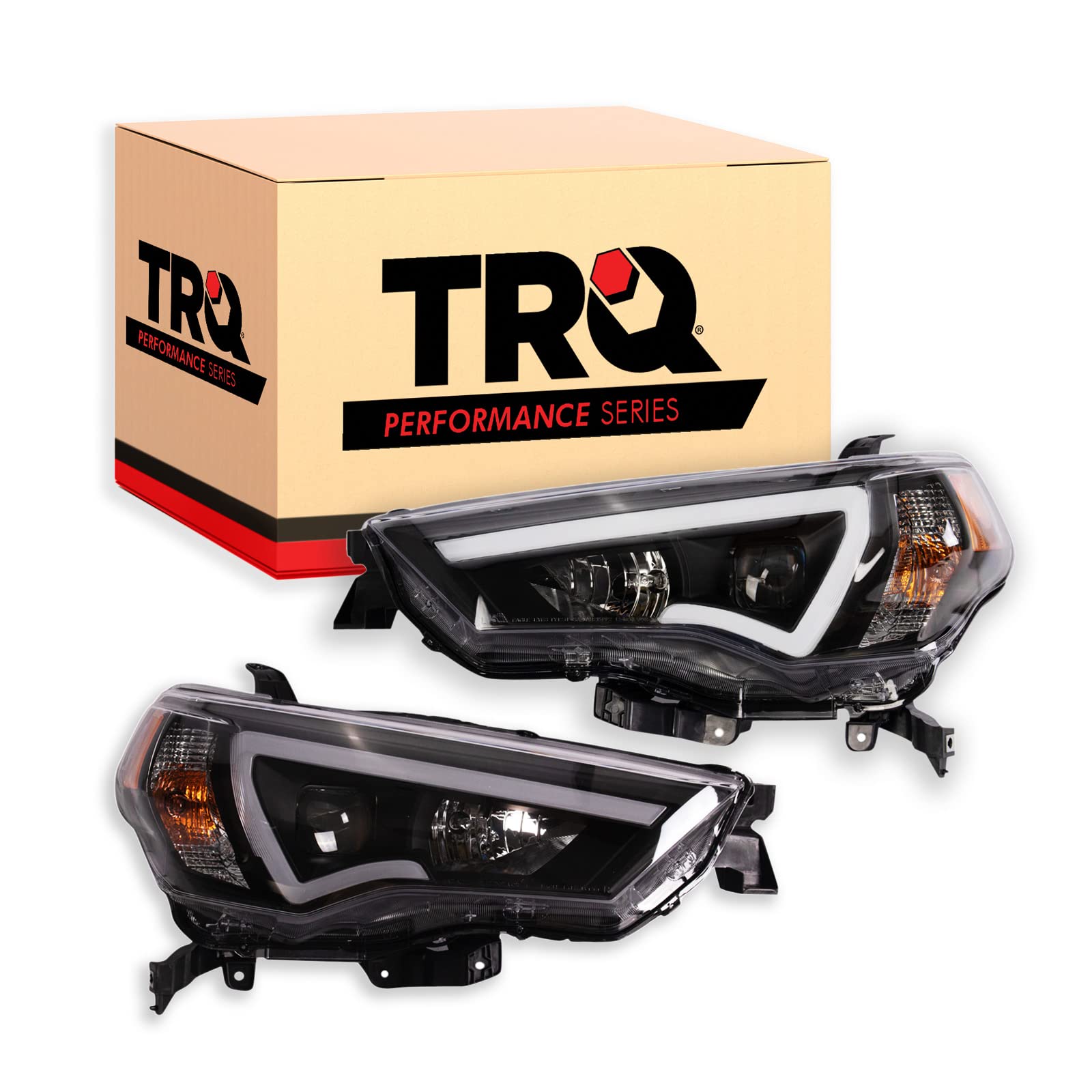 Trq Headlight Assembly Set Headlights Performance Driver & Passenger Side To2518150 To2519150 Compatible With 2014-2020 Toyota 4