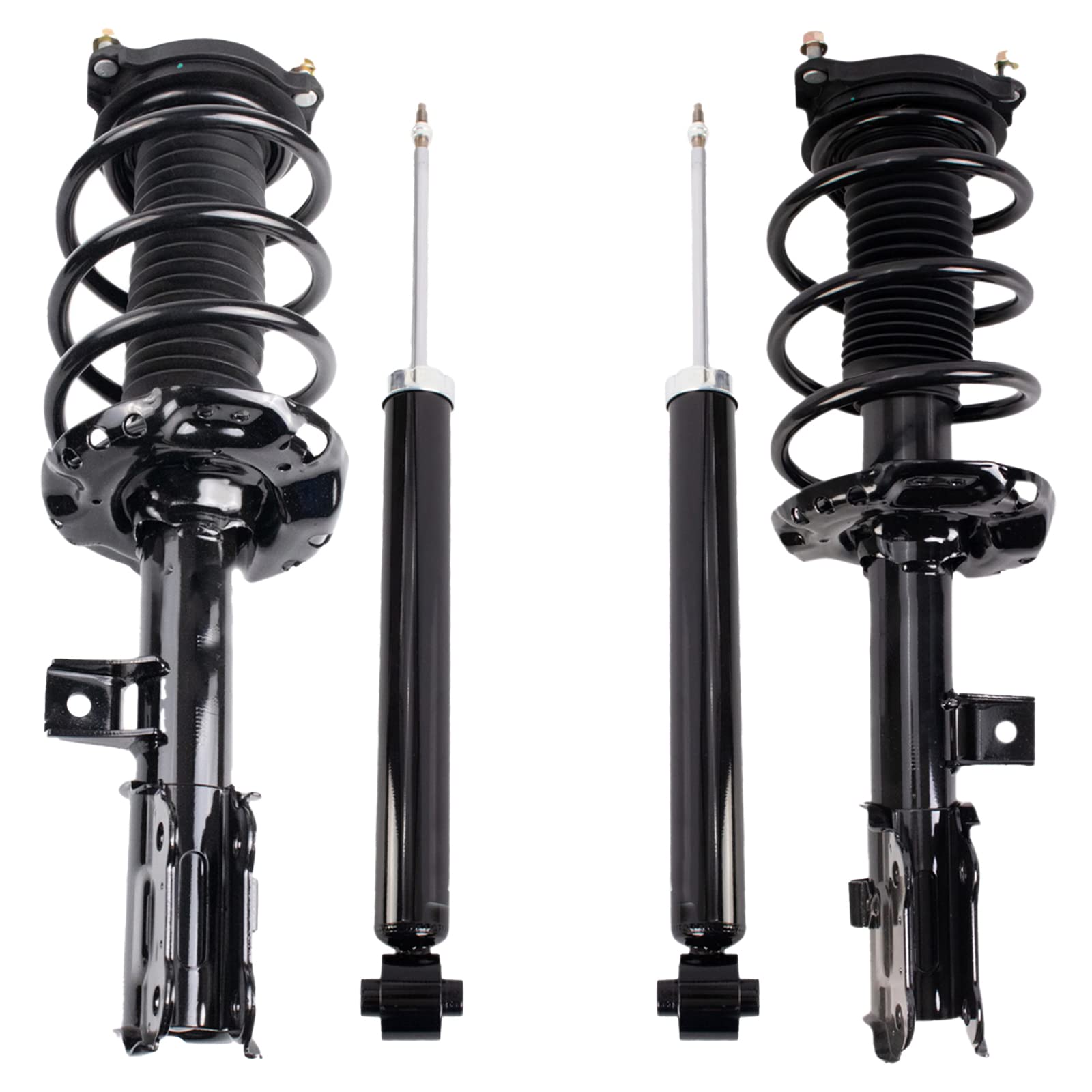 Trq Front And Rear Complete Strut Assembly & Shock Absorber Kit Complete Strut & Coil Spring Assembly Compatible With 2016-2018 