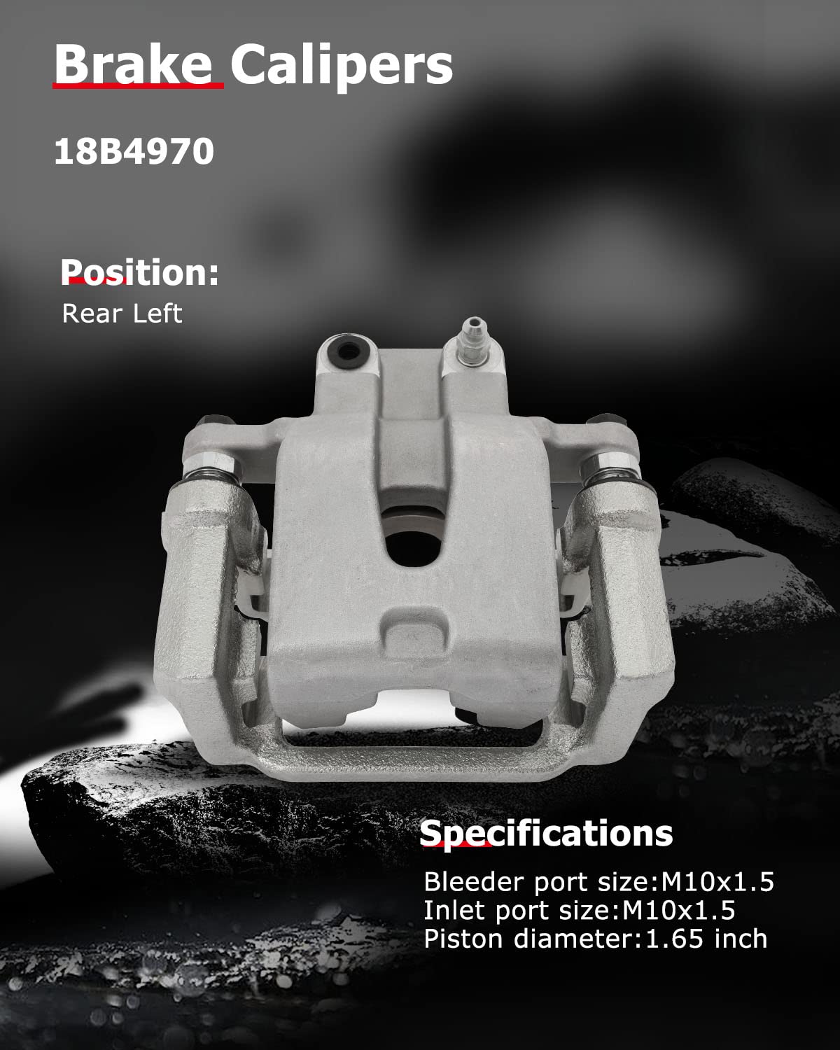 cciyu 18B4970 Rear Left Brake Caliper With Bracket For Chrysler For 300 2005-2021,For Dodge For Challenger 2009-2020,For Dodge F