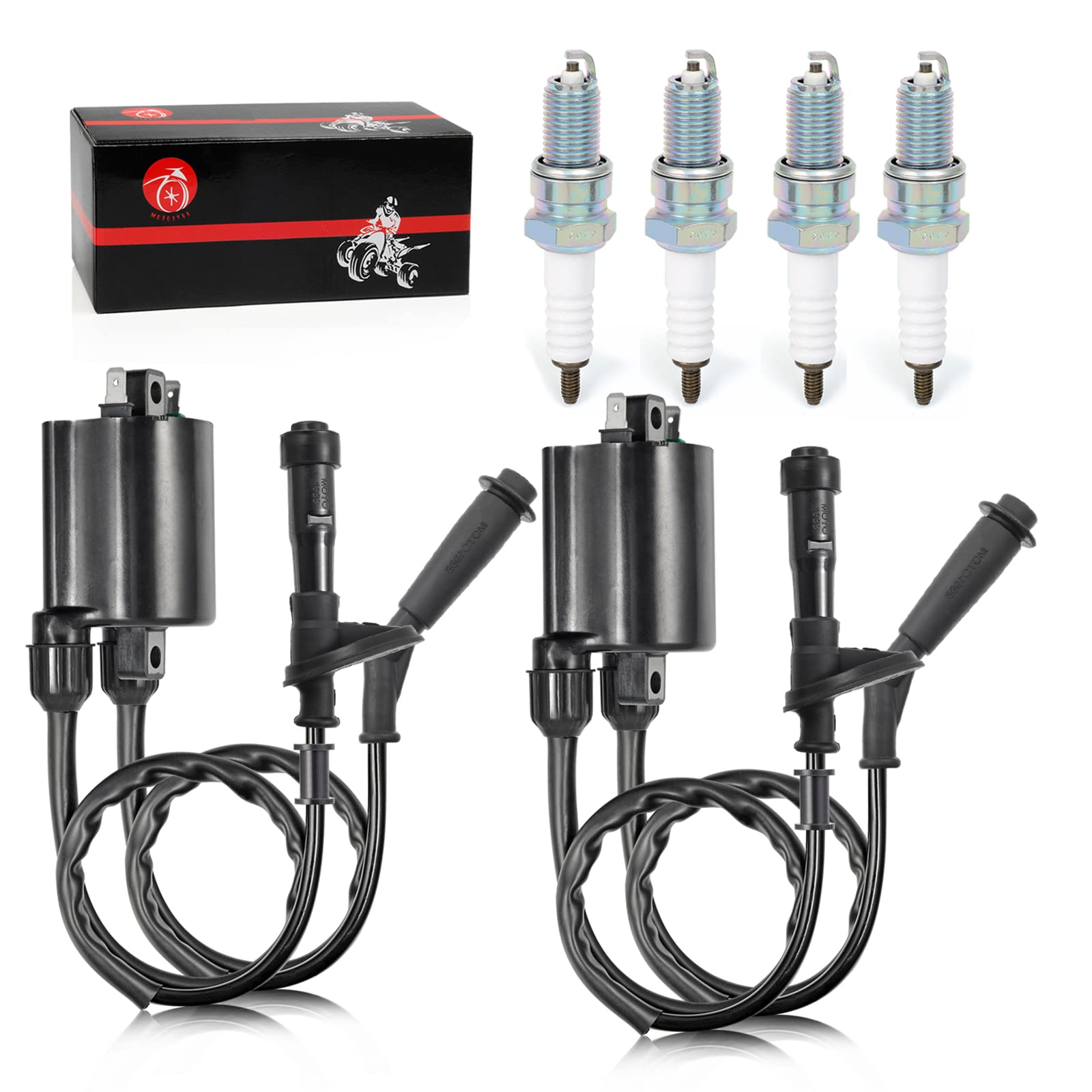 Ignition Coil Pack & Spark Plug + Cap For Honda Shadow VLX 600 VT600 1988-2007 30510-MM8-003