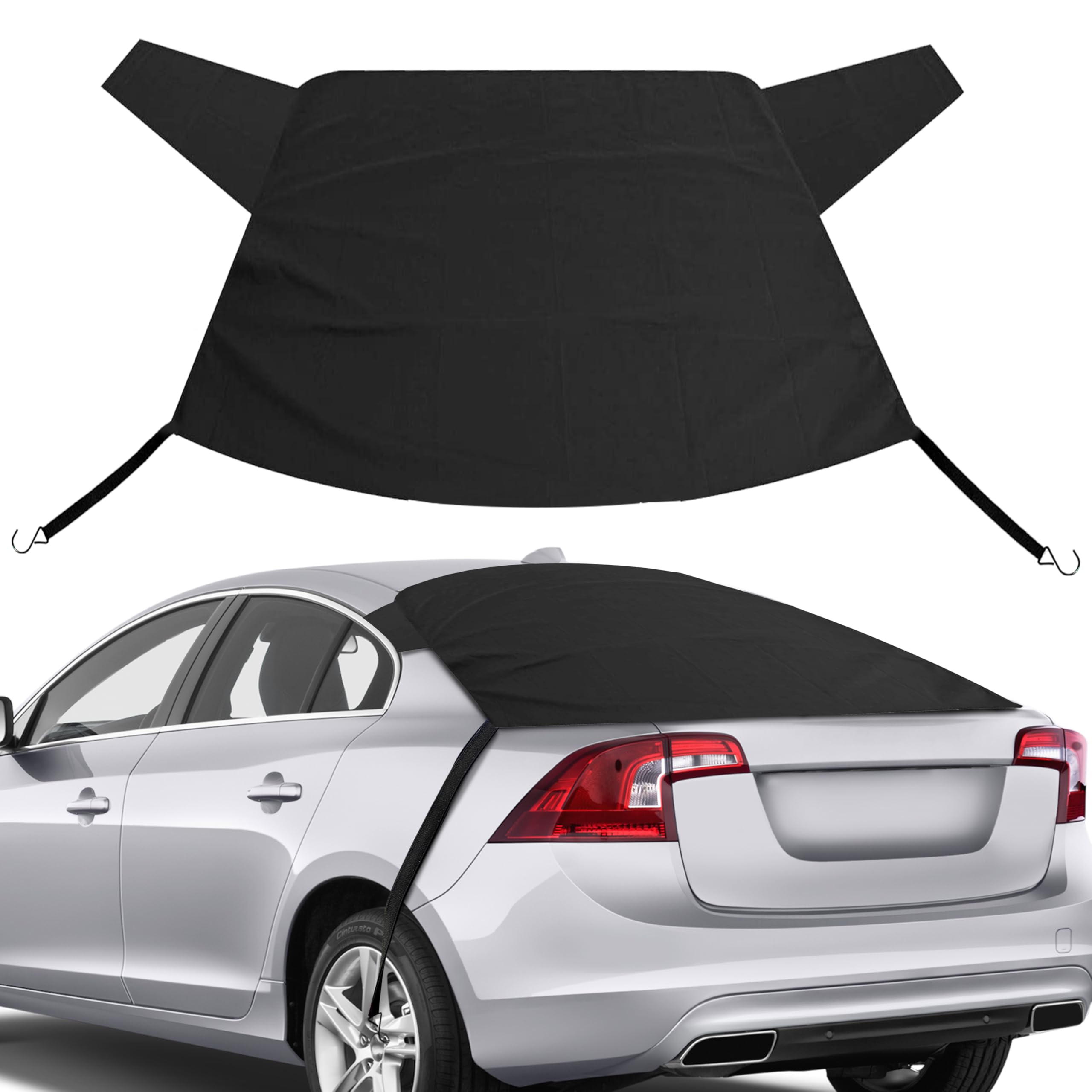 Econour Rear Windshield Snow Cover | All Weather Back Window Frost Cover Offers Complete Protection From Snow, Ice & Other Winter Debris | Winter Car Accessories That Fits Most Sedans, Suvs & Vans