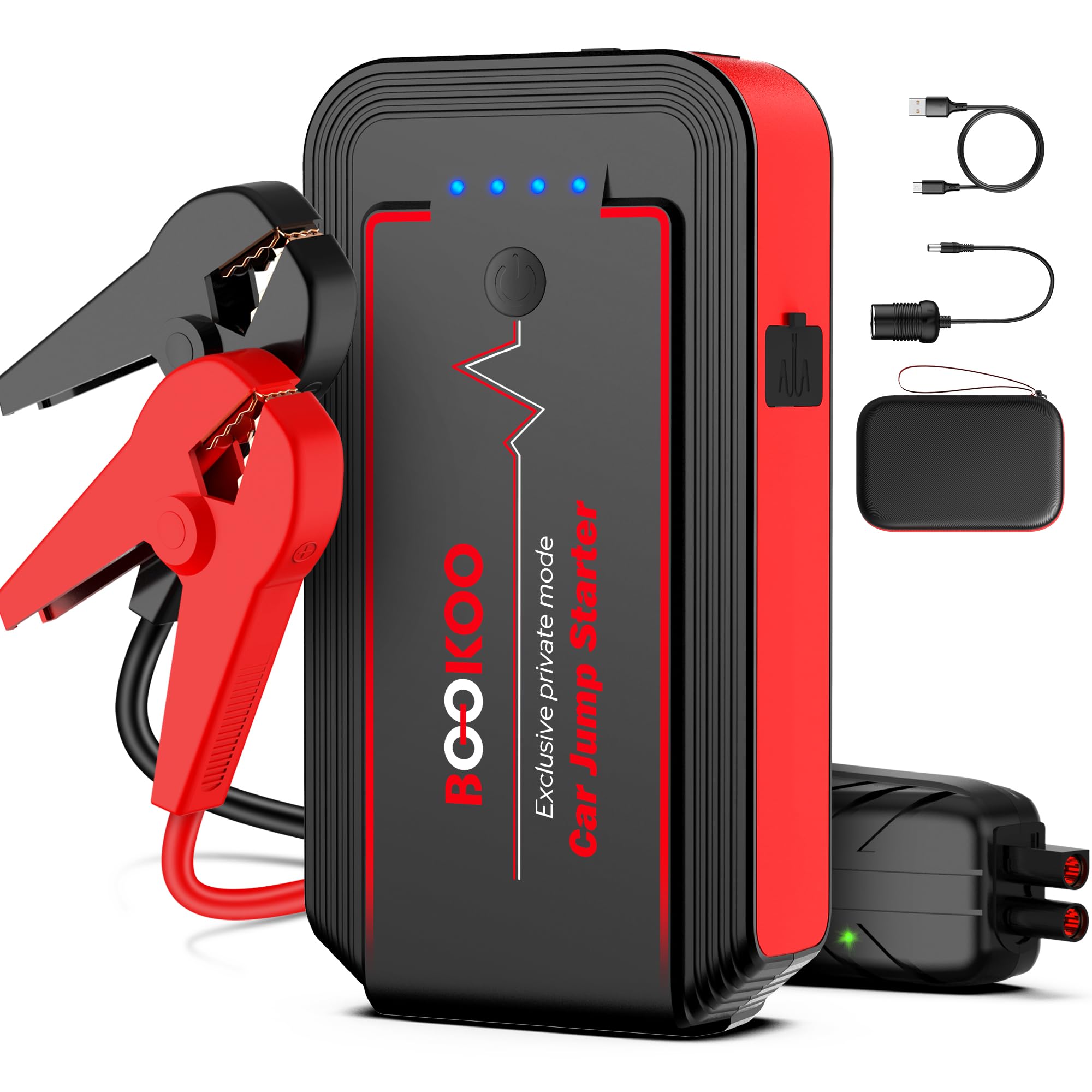 Jump Starter 3000A, Bookoo Car Battery Jumper Starter Portable, 12V Jump Start Battery Pack Up To 7.2L Gas Or 8.0L Diesel Engine