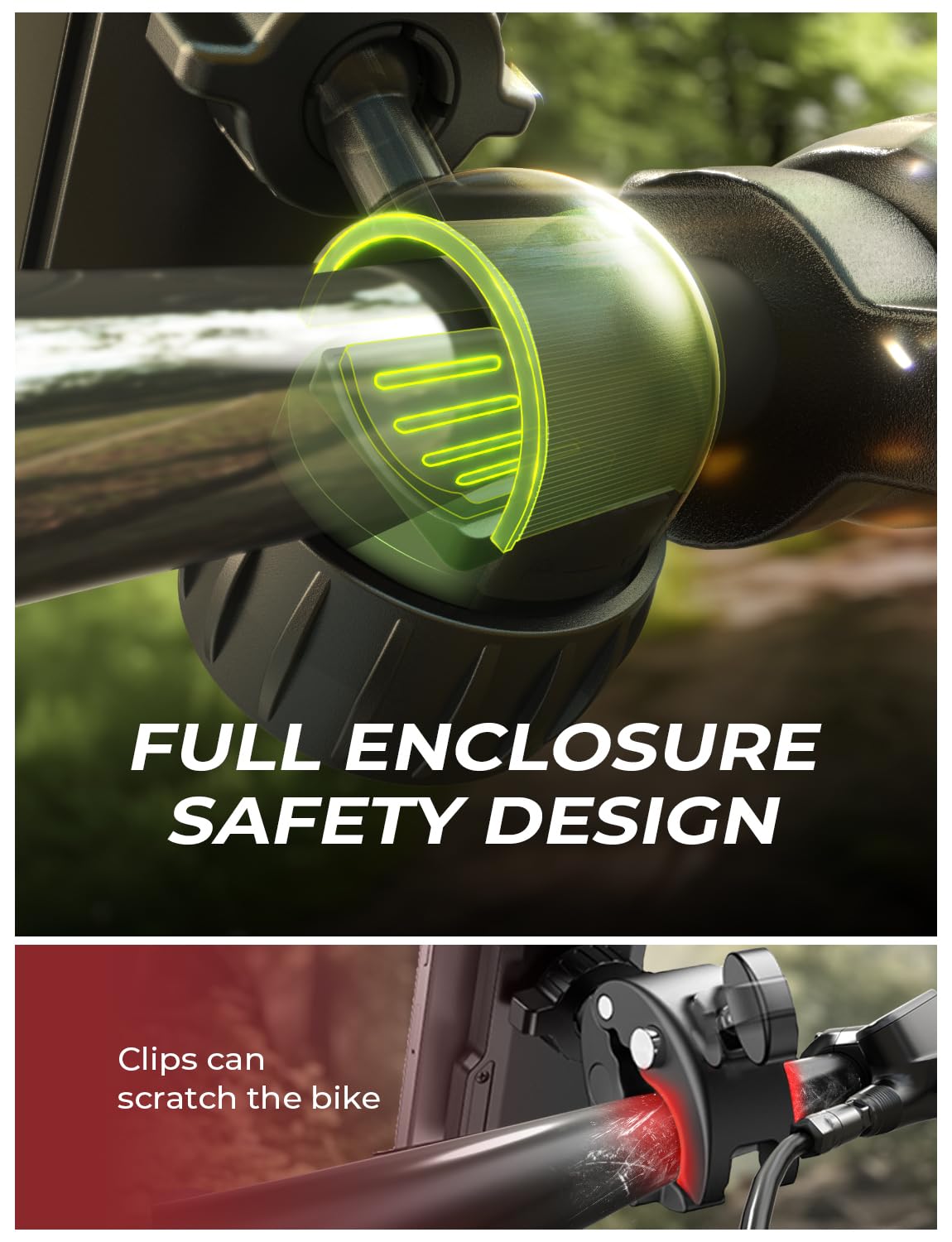 Lisen Bike Phone Holder, [2024 Upgrade] Motorcycle Phone Mount, Bicycle Phone Holder, Handlebar Phone Mount, For Iphone Bike Mou