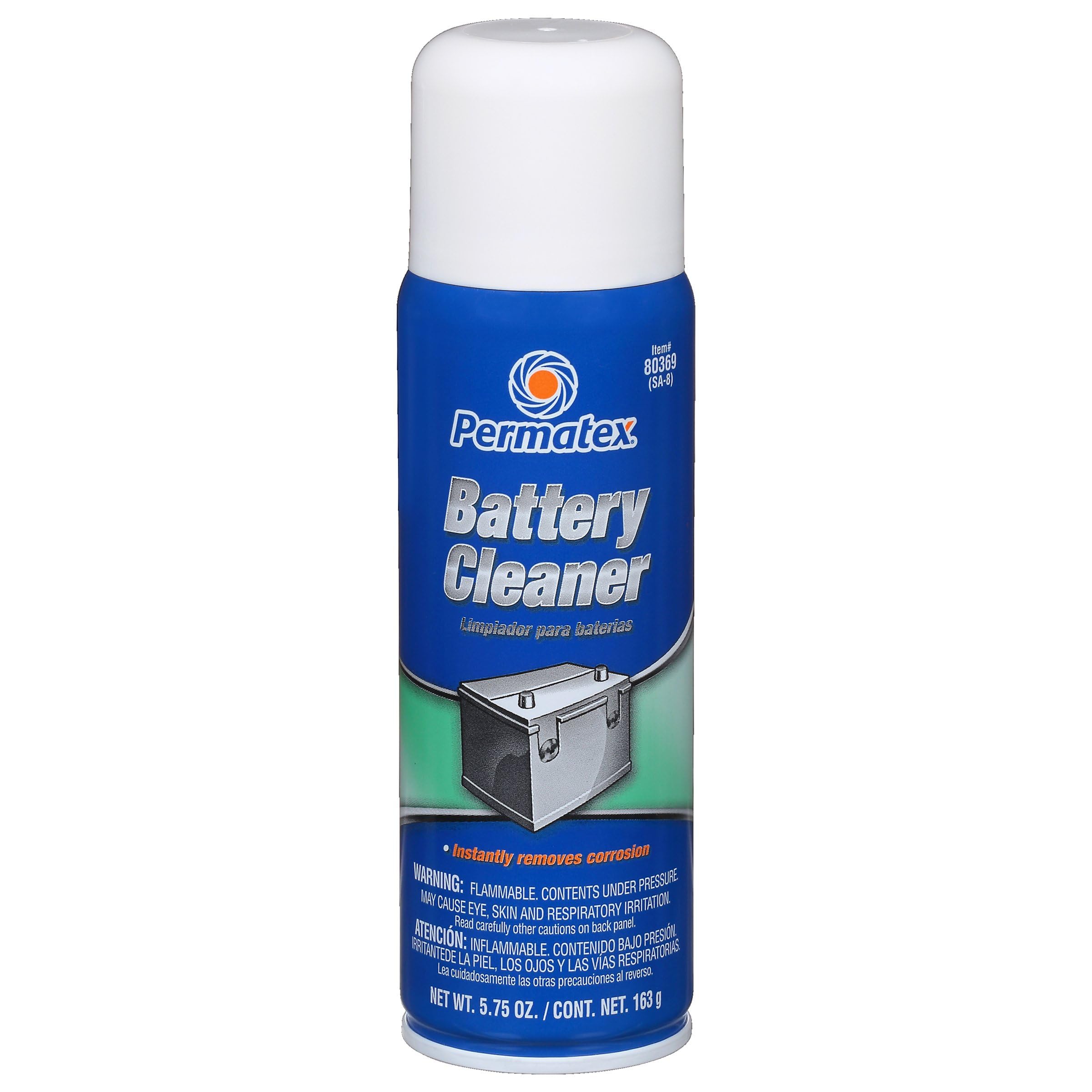 Permatex 80369 Battery Cleaner, 5.75 Oz. Net Aerosol Can