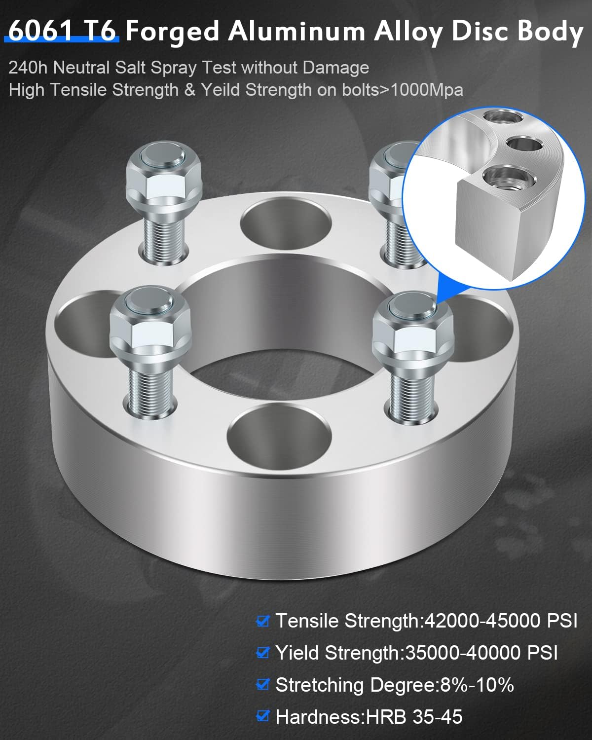 Eccpp 4X 4X101.6Mm 2 Inch Wheel Spacers 4X4 To 4X4 4 Lug 1/2'' Studs 68.5Mm Fits For Ez Go Ezgo Club Car For Golf Cart