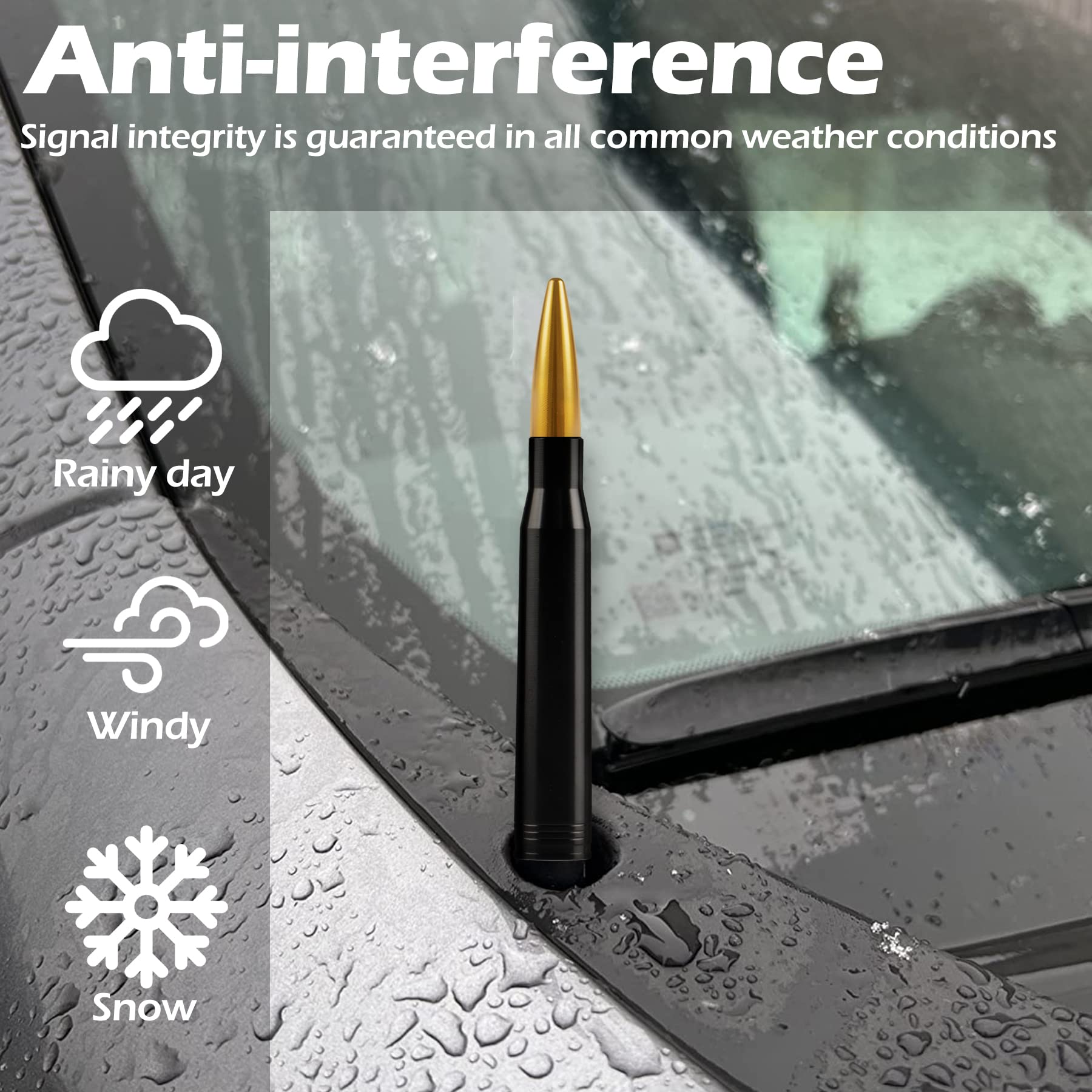 Bjsia Upgrade Universal Car Antenna Compatible With Ford, Dodge, Chevrolet, Gmc, Jeep, Toyota Truck Antenna - Made Of Rugged Bil