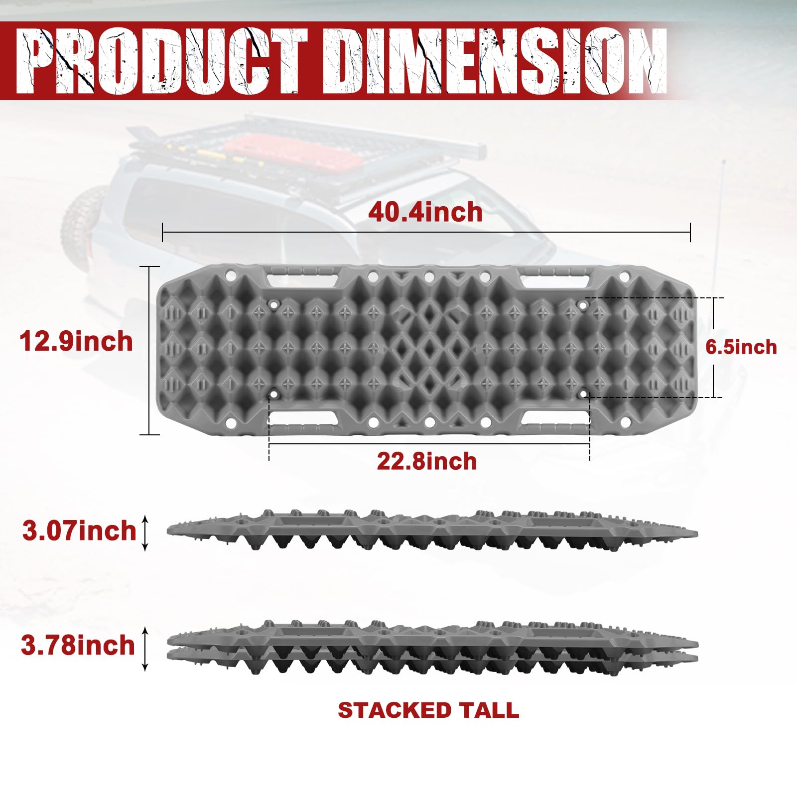 Bunker Indust Off-Road Traction Boards With Jack Base, Pair Recovery Tracks 4X4 Jeep Truck Tire Traction Mat With Bag - Sand,Mud