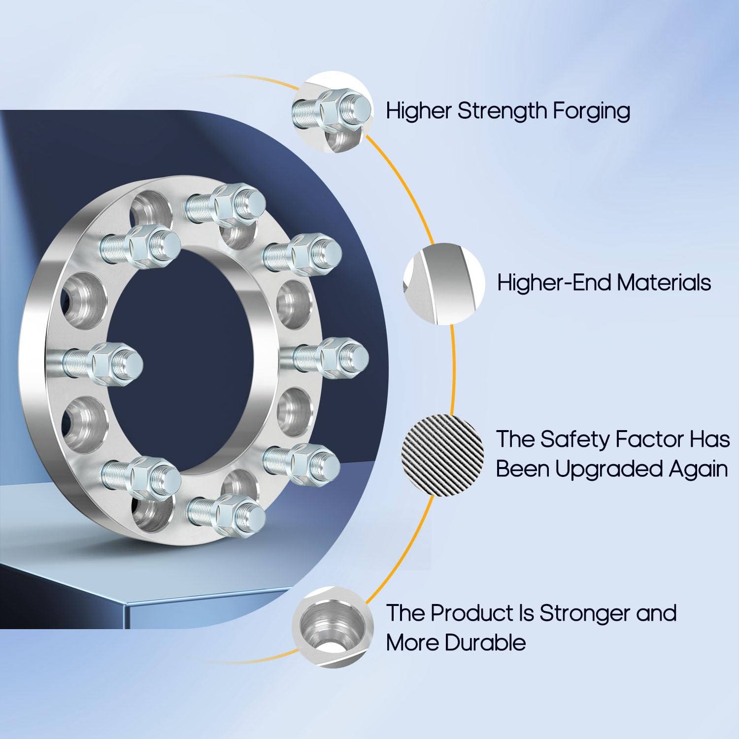 OCPTY 2 PCS 1'' (25mm) Wheel Spacers 8 Lug 8x6.5 to 8x6.5 (8x165.1to8x165.1) with 9/16'' Studs fits for Ram for Dodge for Ford W