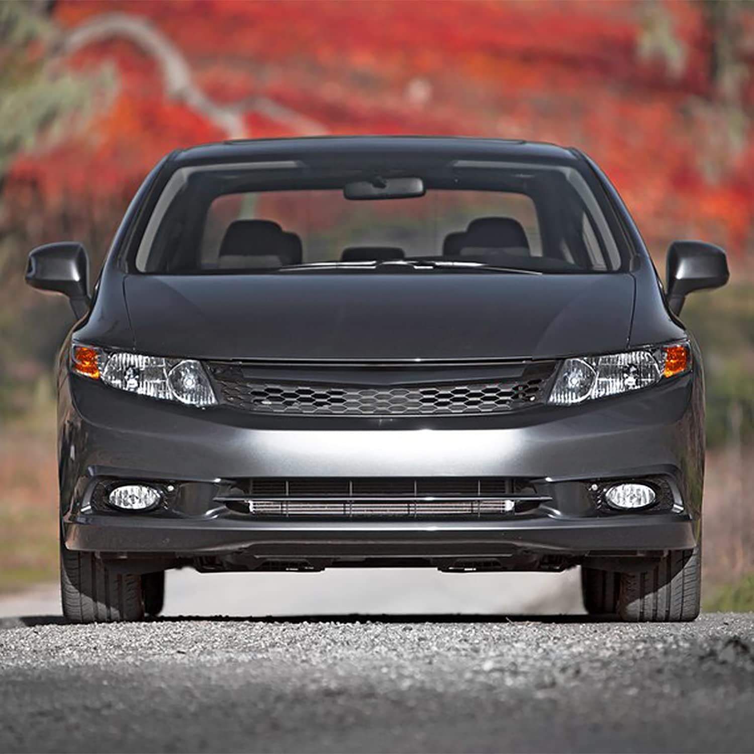 Spec-D Tuning Chrome Housing Clear Lens Fog Lights + H11 Bulbs + Switch Included Compatible with Honda Civic Sedan 4Dr 2012 L+R