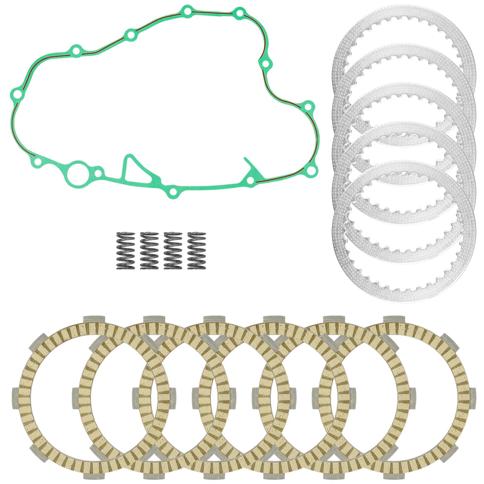 Caltric Clutch Friction Plates/Springs/Gasket Kit Compatible with Honda CRF150R CRF150RB 2007-2023