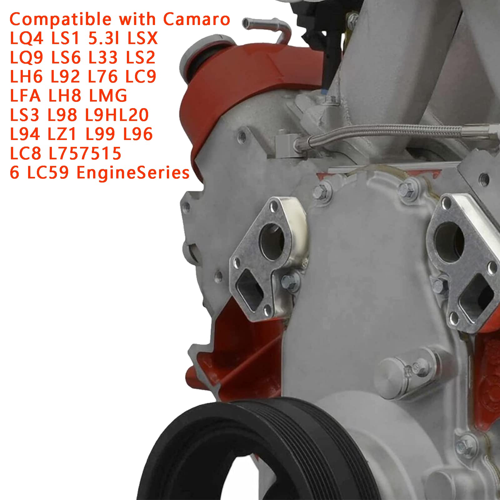 Cnraqr Ls Water Pump Spacers Kit Adapter Swap Kit Compatible With Camaro Lq4 Ls1 5.3L Lsx Lq9 Ls6 L33 Ls2 Engine Series