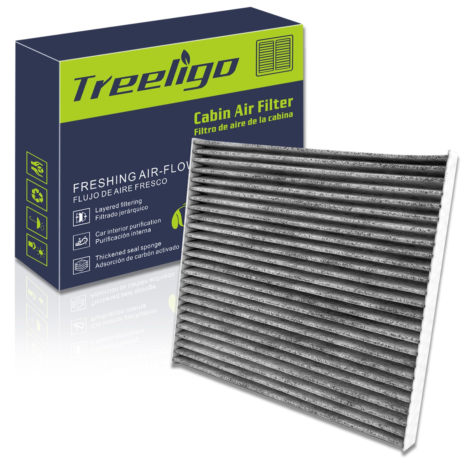 Treeligo Cf10133 Cabin Air Filter, Replacement For Corolla 2002-2008 Matrix 2003-2008, W/Upgraded Coconut Shell Activated Carbon