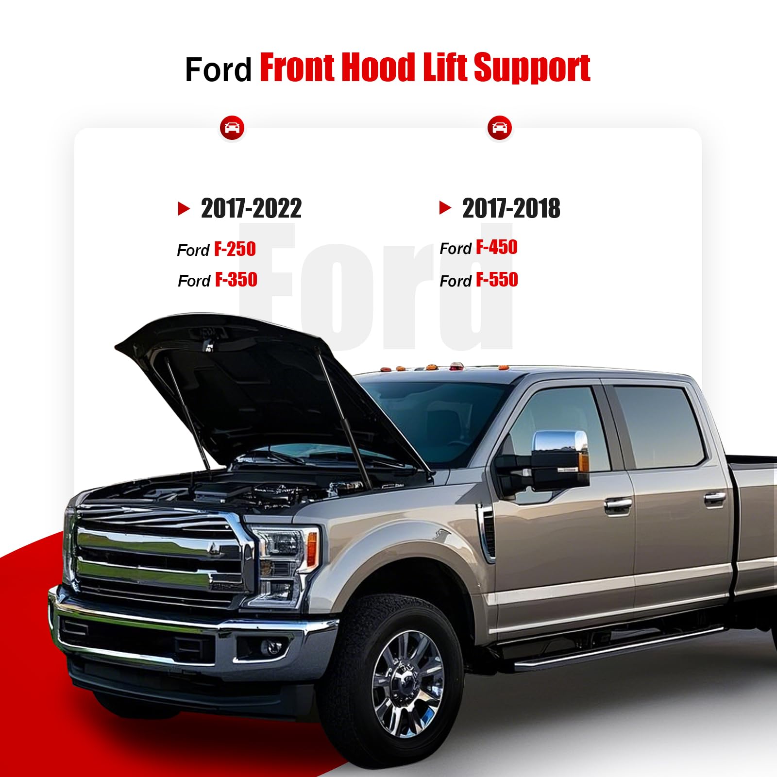 Iaqwe Front Hood Lift Supports 4B-965360 Fit For Ford F-250/ F-350 Super Duty 2017-2022, Ford F-450/F-550 Super Duty 2017-2018,