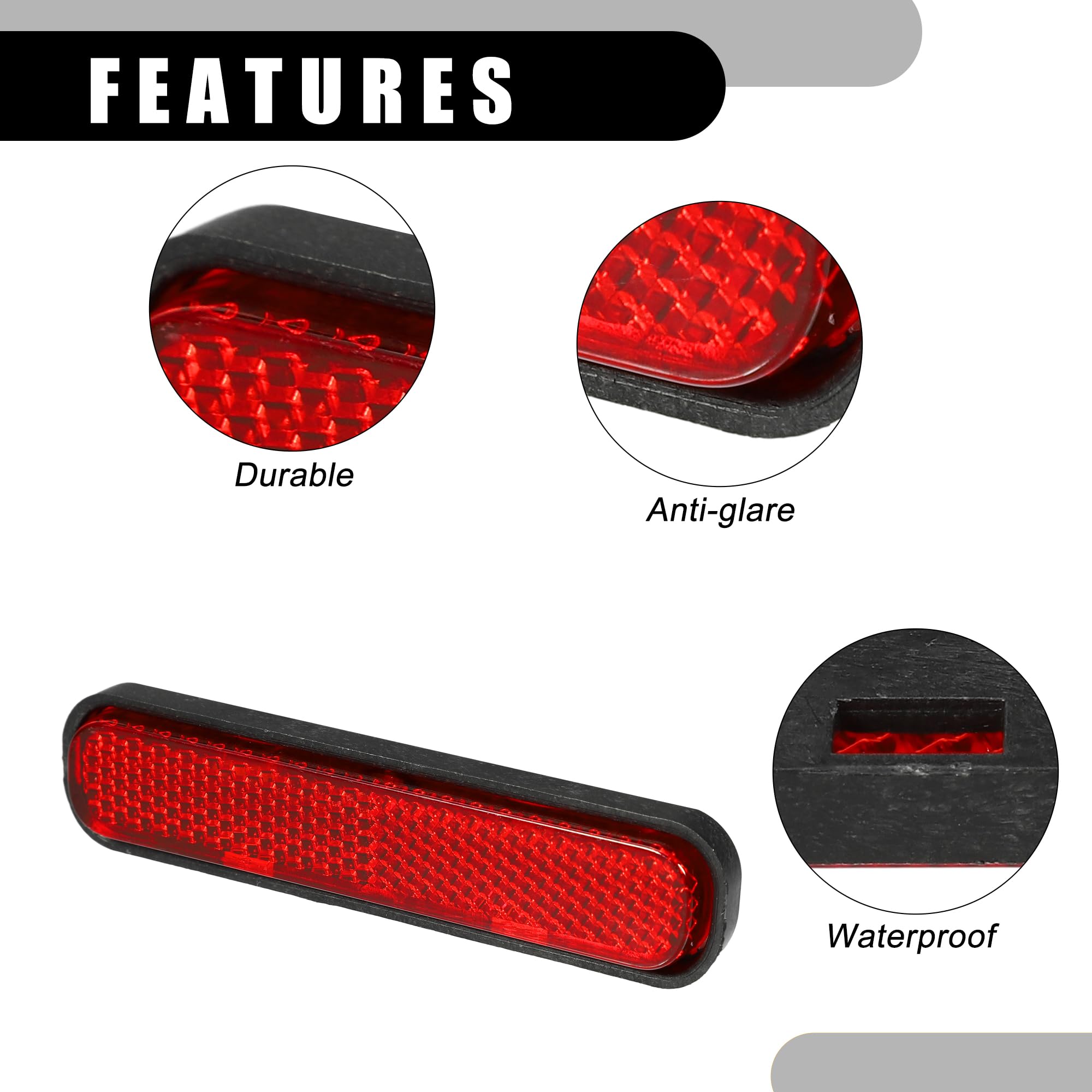 Partuto 5Pcs 3.66''X0.83'' Universal Reflector - Oval Motorcycle Bike Safety Reflector Increase Visibility And Safety On The Roa