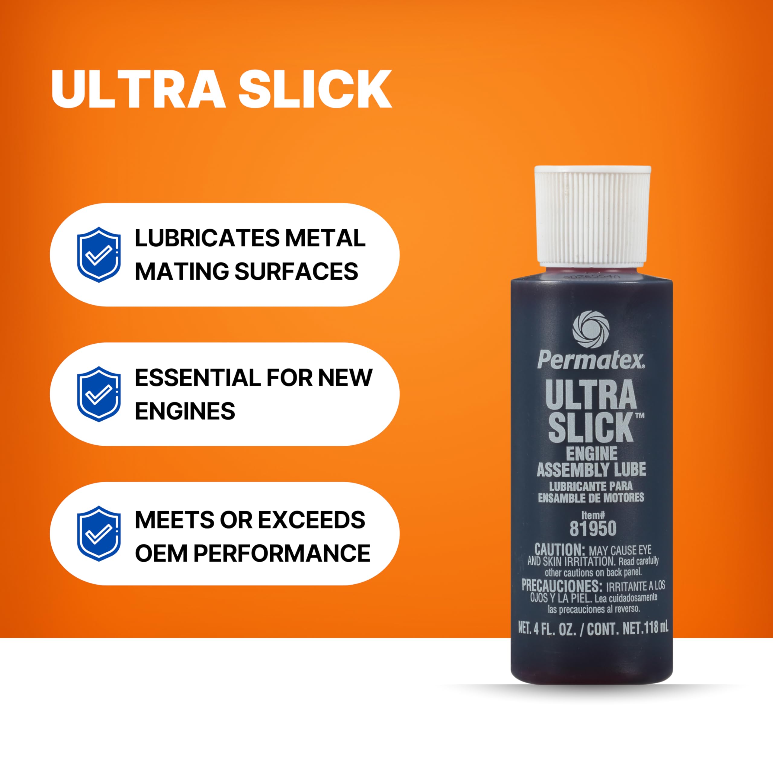 Permatex 81950 Ultra Slick Engine Assembly Lube, 4 Oz. , Red