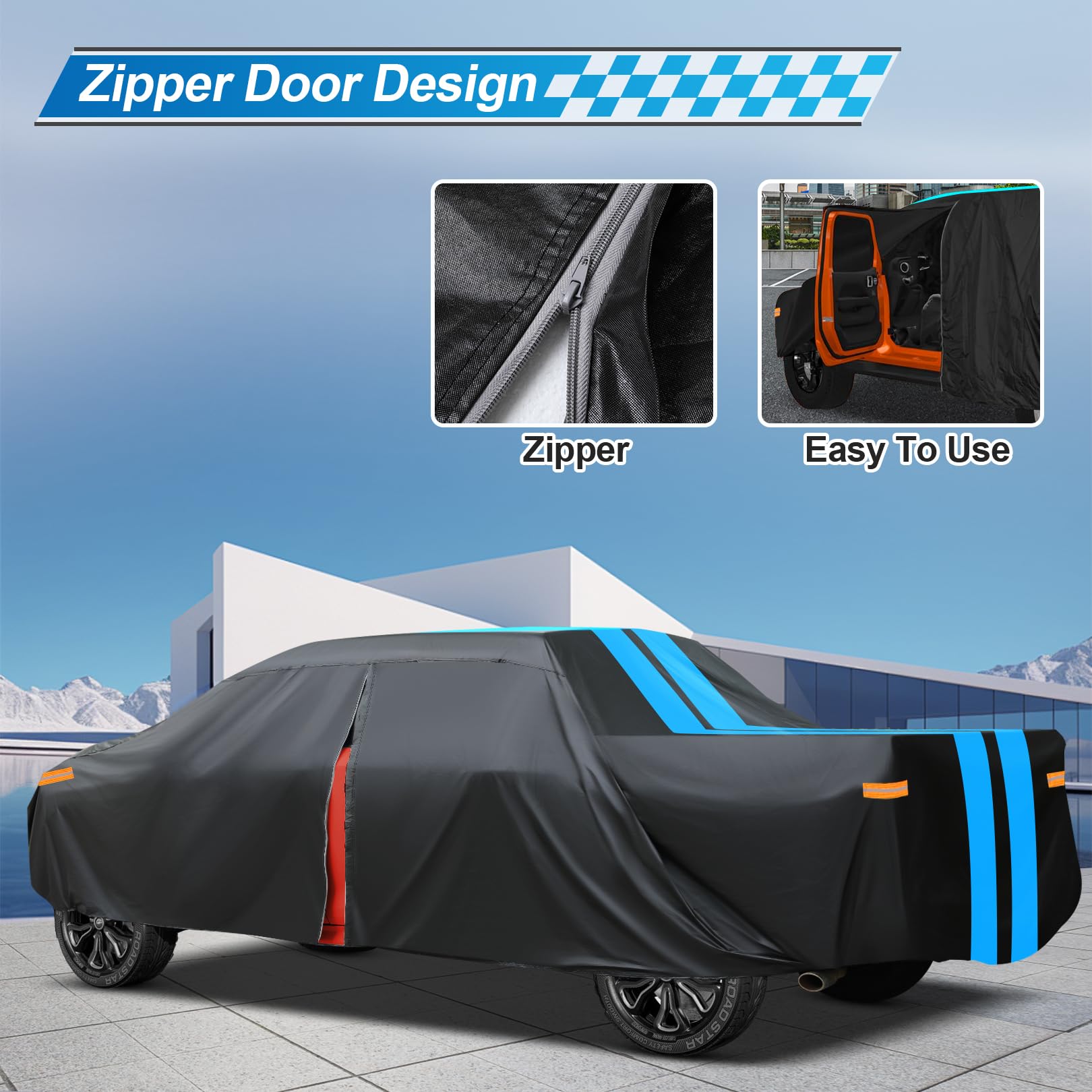 Sailnovo F150 Truck Cover Waterproof All Weather For Ford F-150 F-250 Super Crew Cab 5.5Ft Short Bed Sun Rain Snow Wind Hail Pro