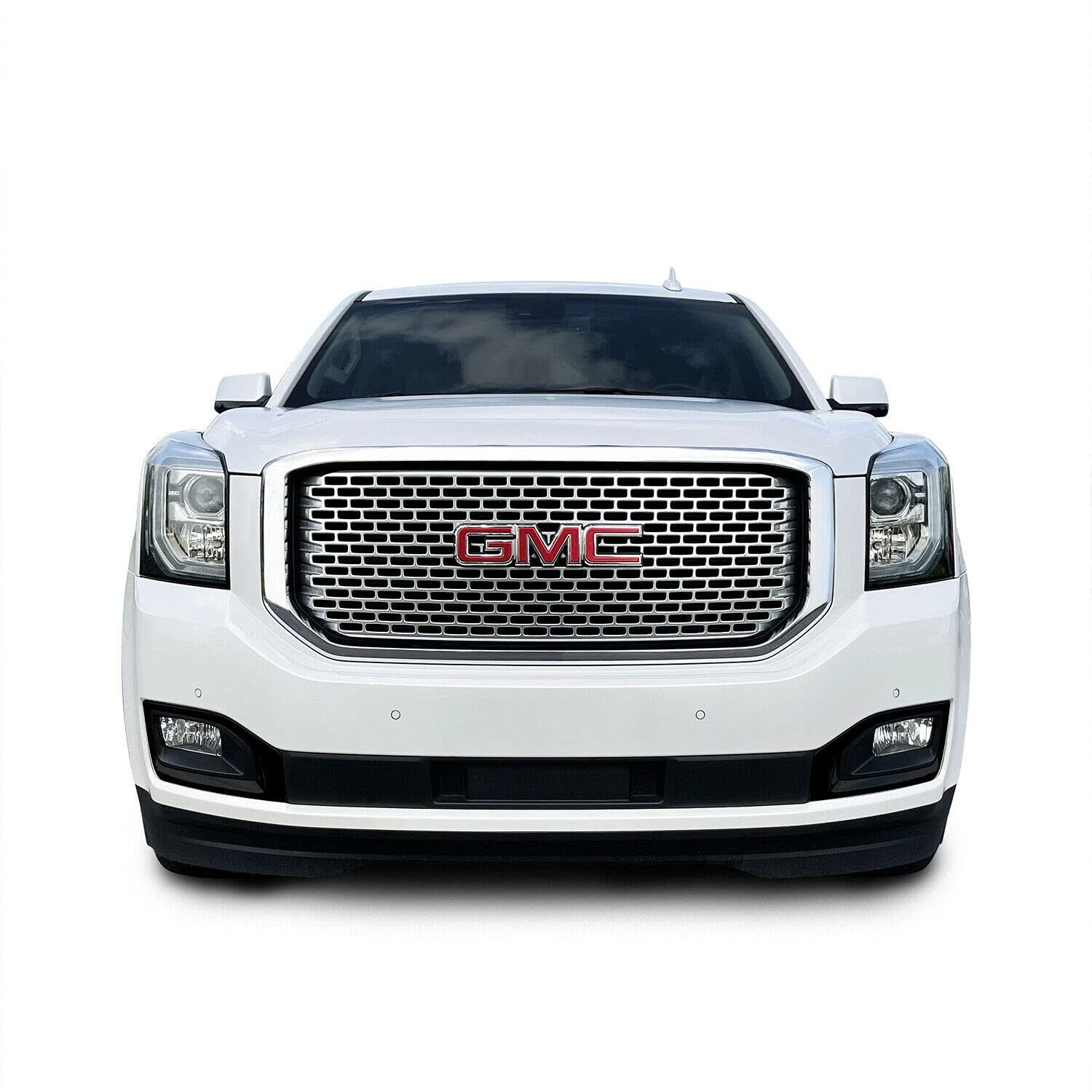SlickMod Chrome Delete Blackout Vinyl Overlay for 2015-2020 GMC Yukon Front Grill and Fog Light Trim (3. Foglight Trim Only, Glo