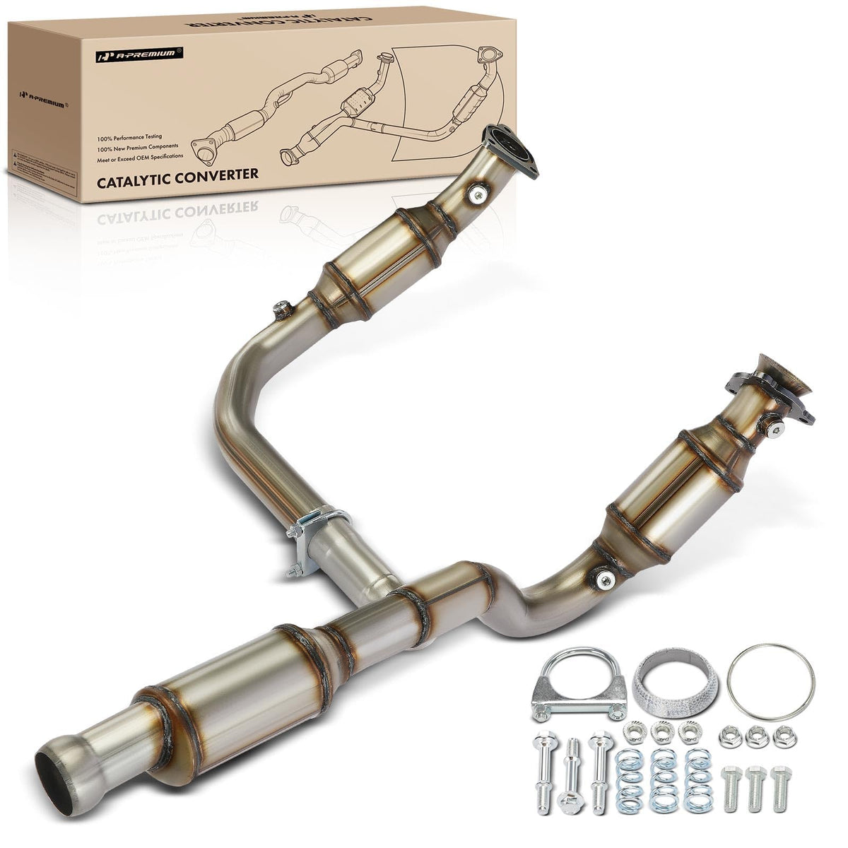 A-Premium Catalytic Converter Kit Direct-Fit Compatible with 2009-2014 Chevy & GMC - Avalanche, Silverado 1500, Suburban, Tahoe,