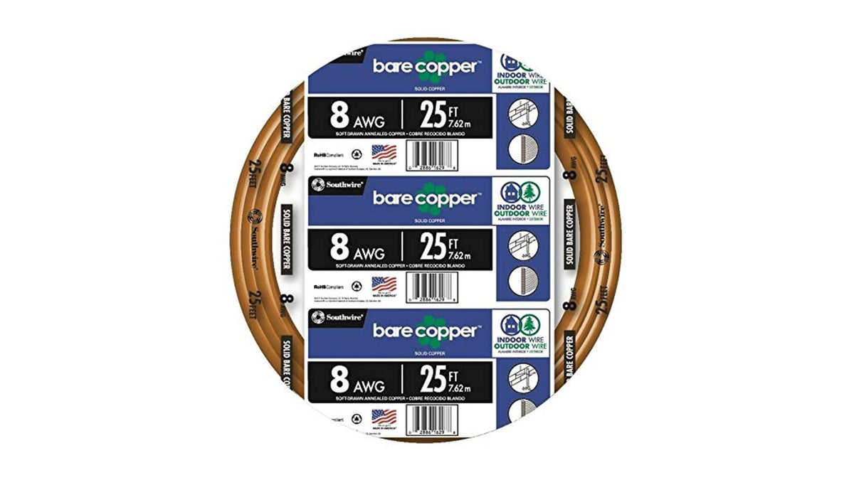 25 Ft. 8-Gauge Solid Sd Bare Copper Grounding Wire