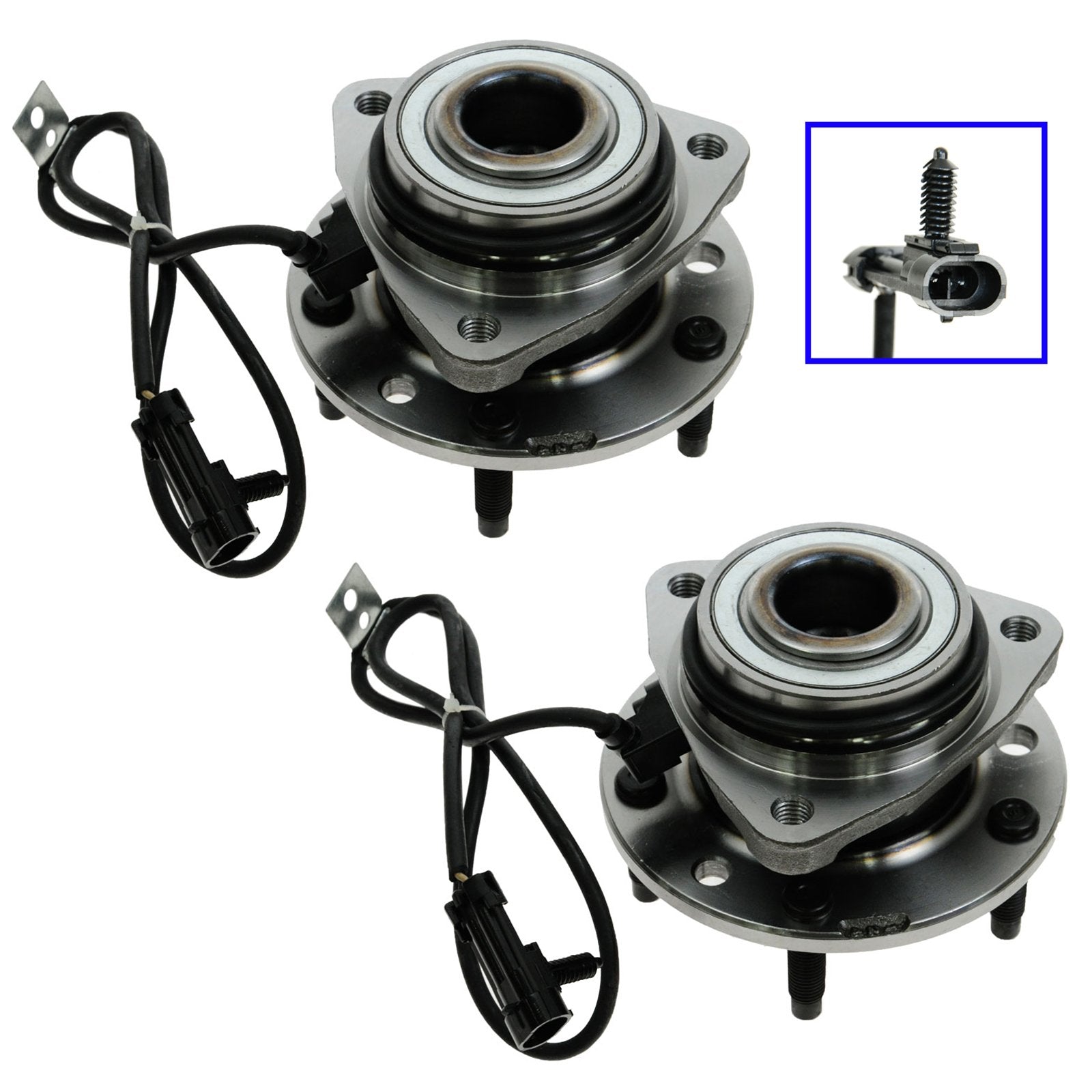 Trq Front Wheel Hub Bearings Assembly Set Compatible With 1997-2005 Chevrolet Blazer 1997-2004 S10 1997-2001 Gmc Jimmy Sonoma 19