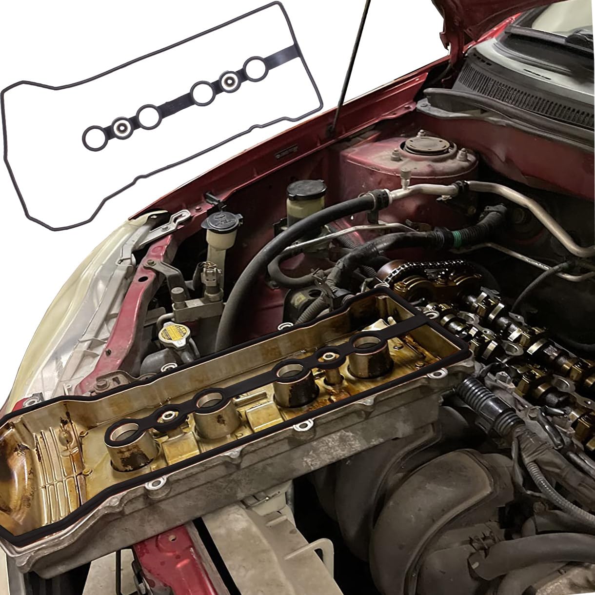 VS50542R for Toyota Corolla Valve Cover Gasket Seal 1.8L& Gromets,Toyota Matrix Celica Mr2 Head Gasket Seal Chevrolet Chevy Priz