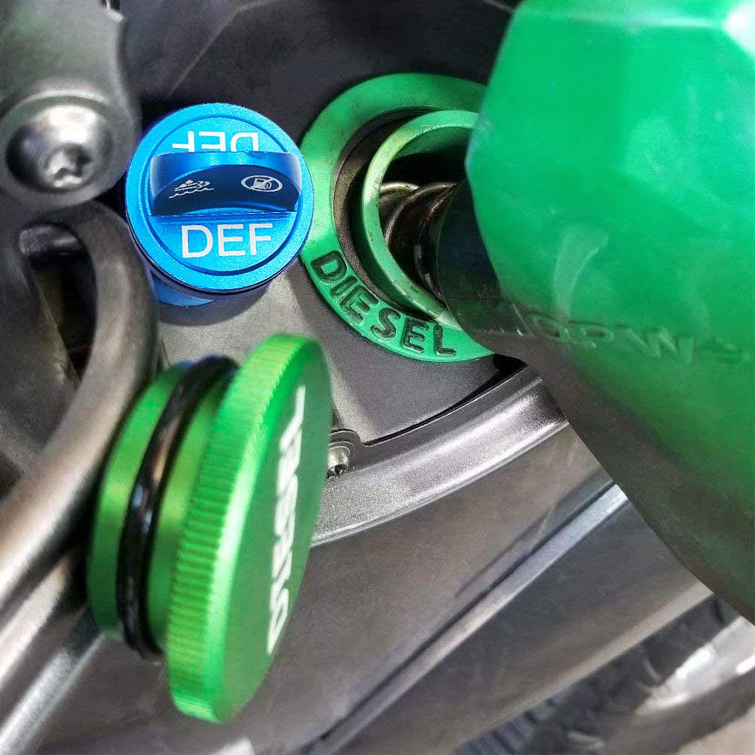 Aluminum Fuel Cap,Diesel Fuel Cap With Strong Magnet And Non-Magnetic Blue Def Cap-For 2013-2018 Dodge Ram, Diesel Trucks 1500 2