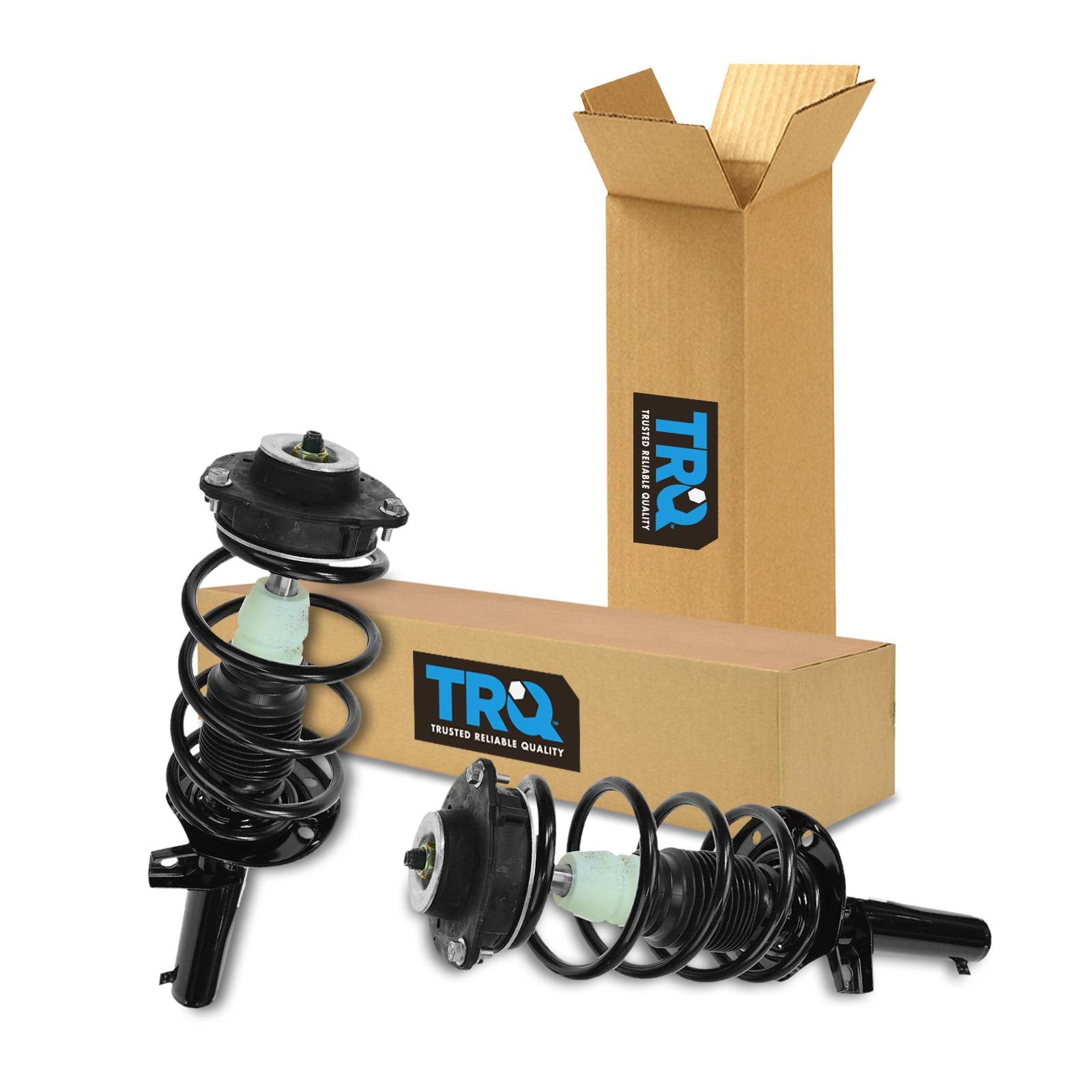 Trq Front Strut & Coil Spring Assembly Set Driver & Passenger Sides Compatible With 12-19 Volkswagen Beetle 07-11 Eos 10-14 Golf