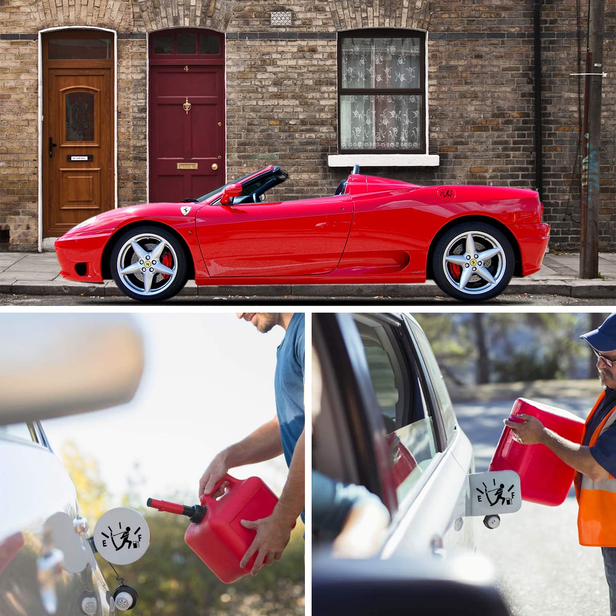 Funny Car Stickers, High Gas Consumption Decal, Fuel Gage Empty Sticker For Auto, Angry Boy Vinyl Fuel Tank Gauge Sticker, Unive