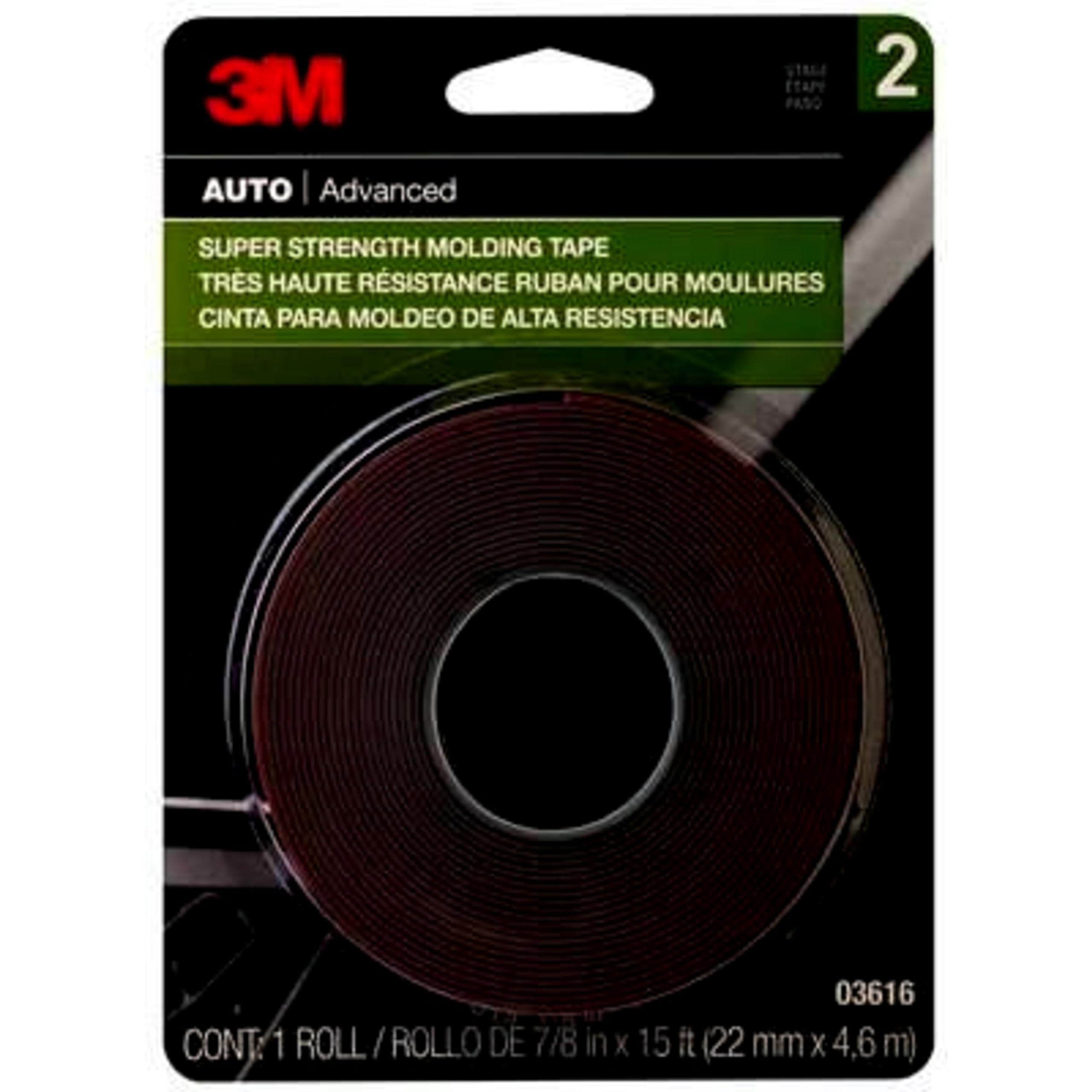 3M Super-Strength Molding Tape, 03616, 7/8 In X 15 Ft, 1 Roll