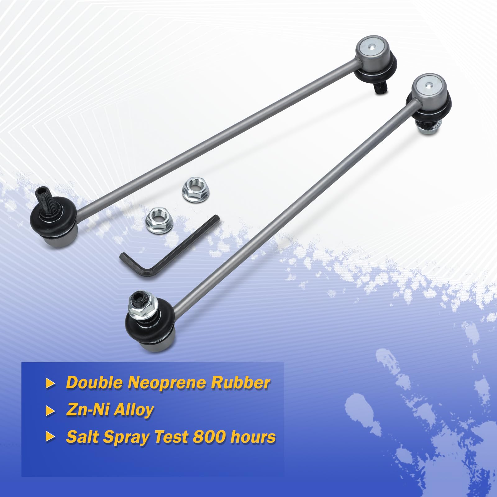 K90349 Zinc-Nickel Alloy Front Stabilizer Sway Bar End Link For 2001-2005 Acura Mdx,2003-2013 Honda Pilot,1999-2004 Honda Odysse