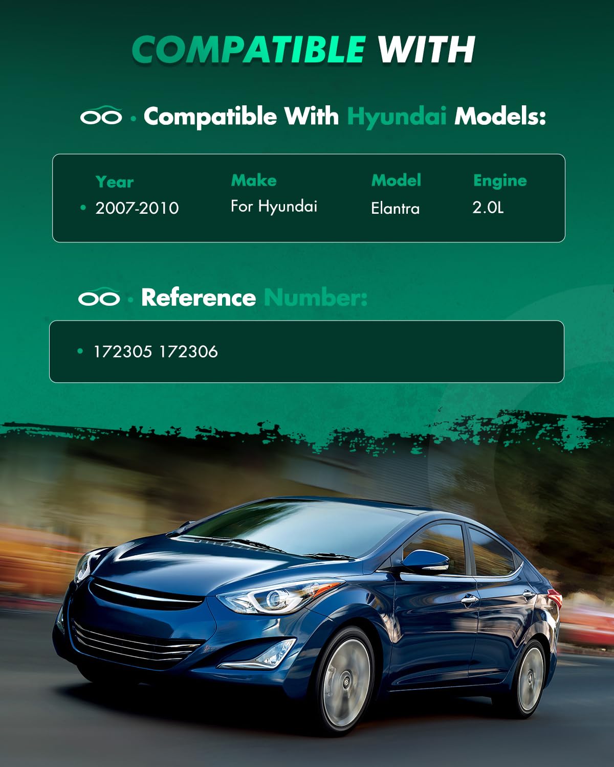 Scitoo Front Complete Struts Assembly Coil Springs Shock Struts Fit For 2007-2010 For Hyundai Elantra With 172305 172306 (Set Of