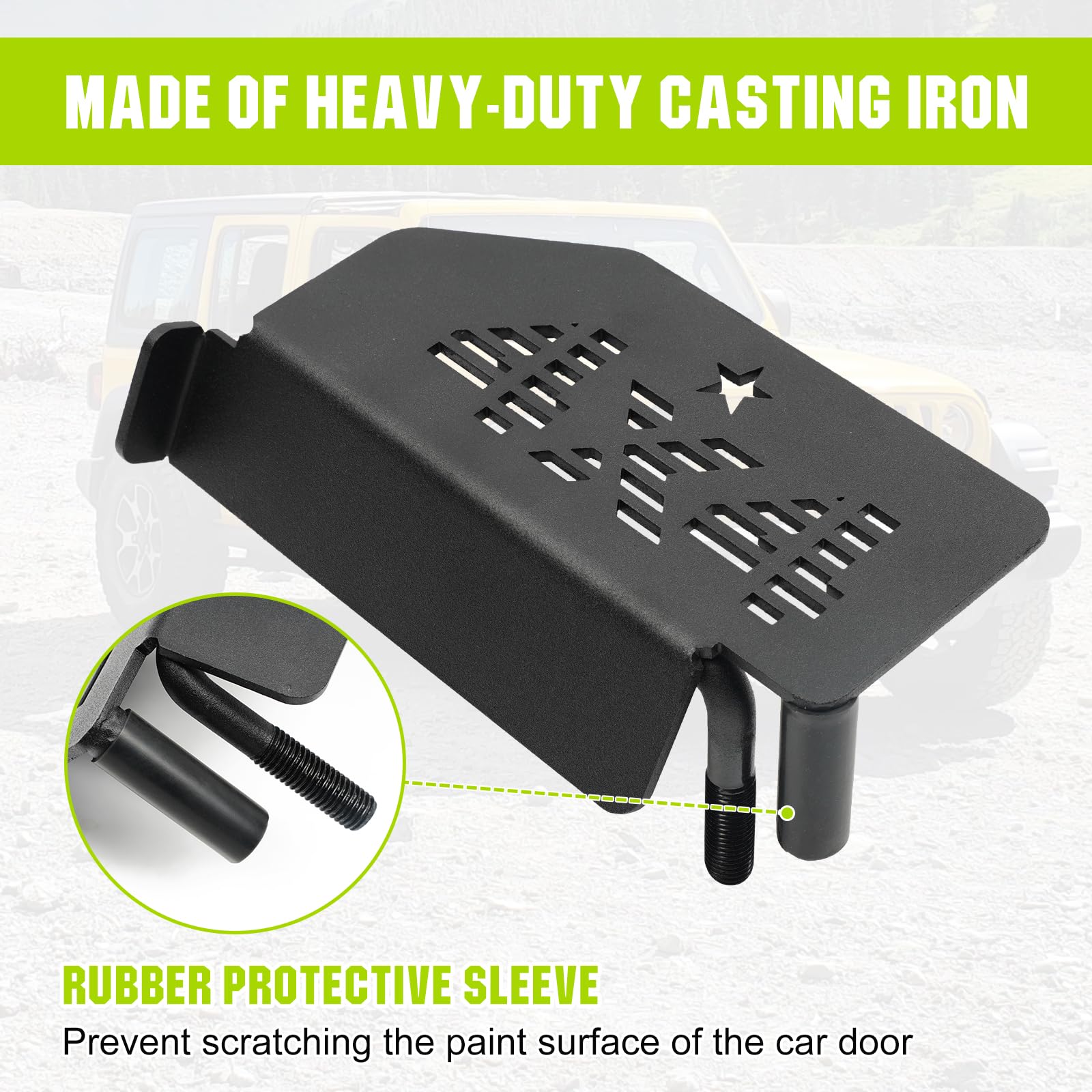 Bordan Front Foot Pegs Doors Off For Jeep Wrangler Jk Jku Jl Jlu Jt Gladiator 2007-2025, Exterior Door Hinge Foot Peg Metal Rest