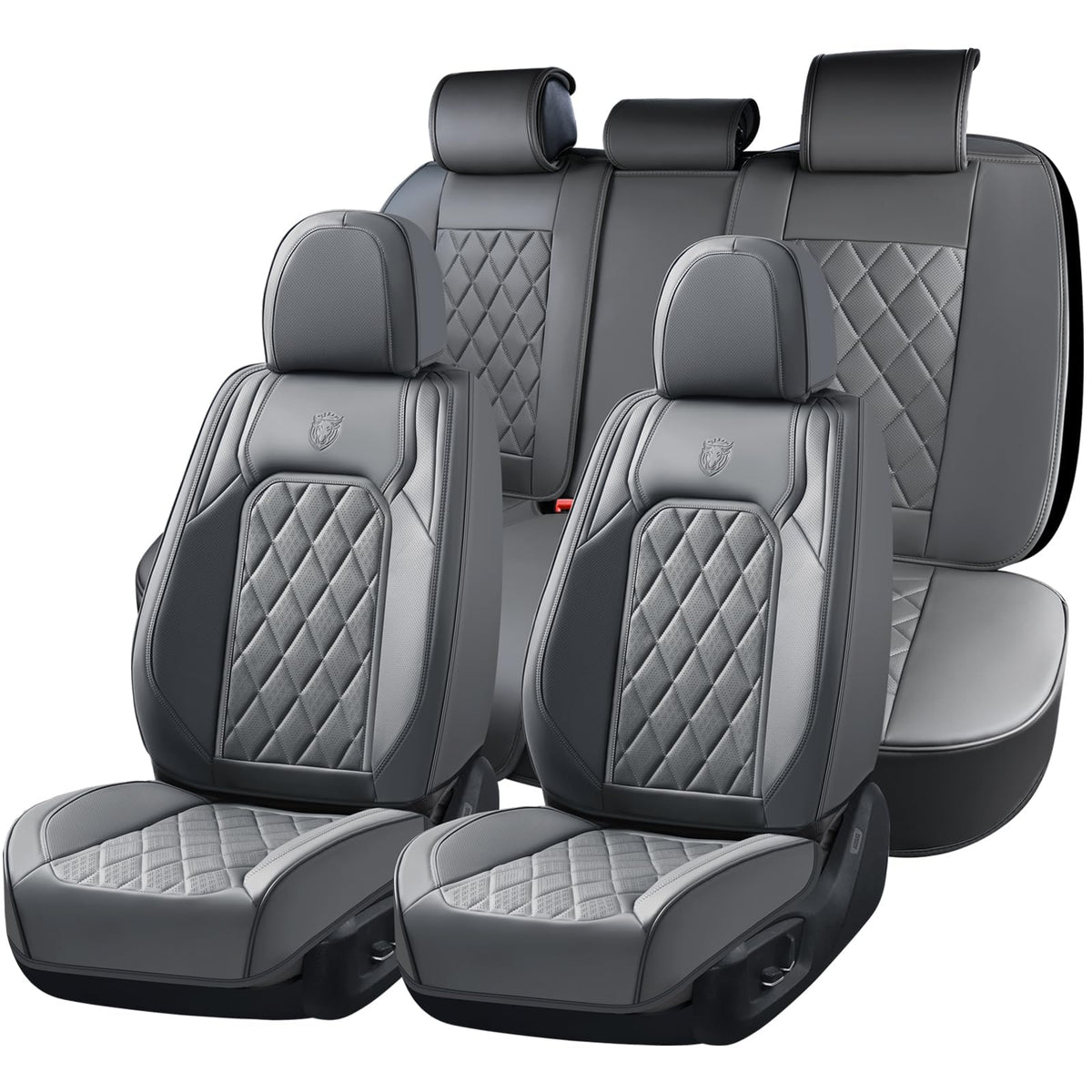 Coverado Car Seat Covers Full Set, Luxury Faux Leather Seat Covers For Cars, Wat WBCARB0DP2123TP